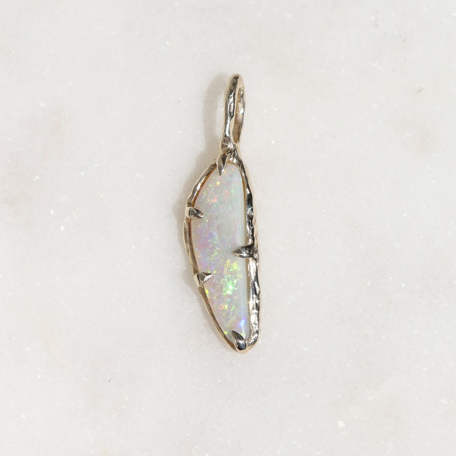 Opal Sliver Charm | 14k Gold