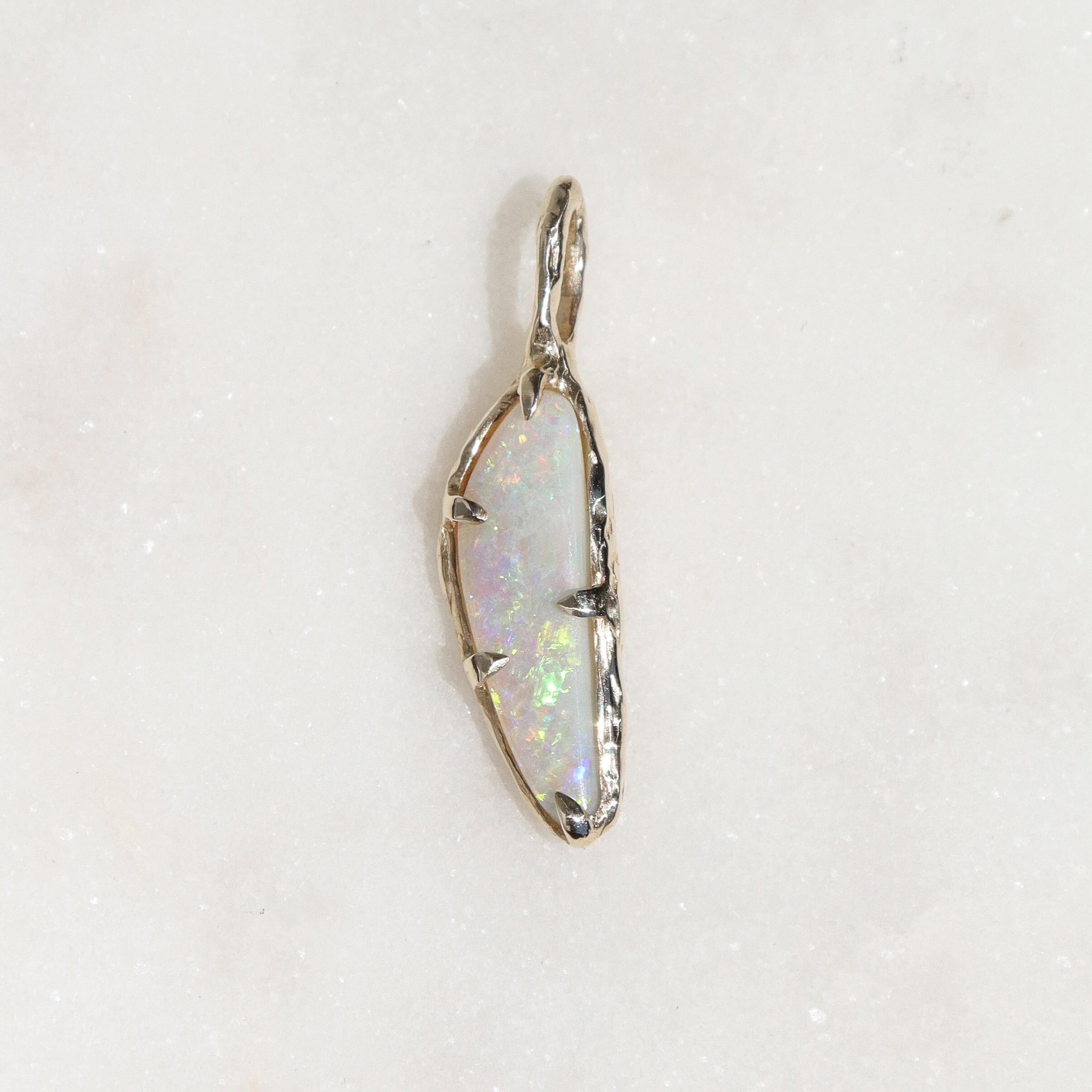 Opal Sliver Charm | 14k Gold