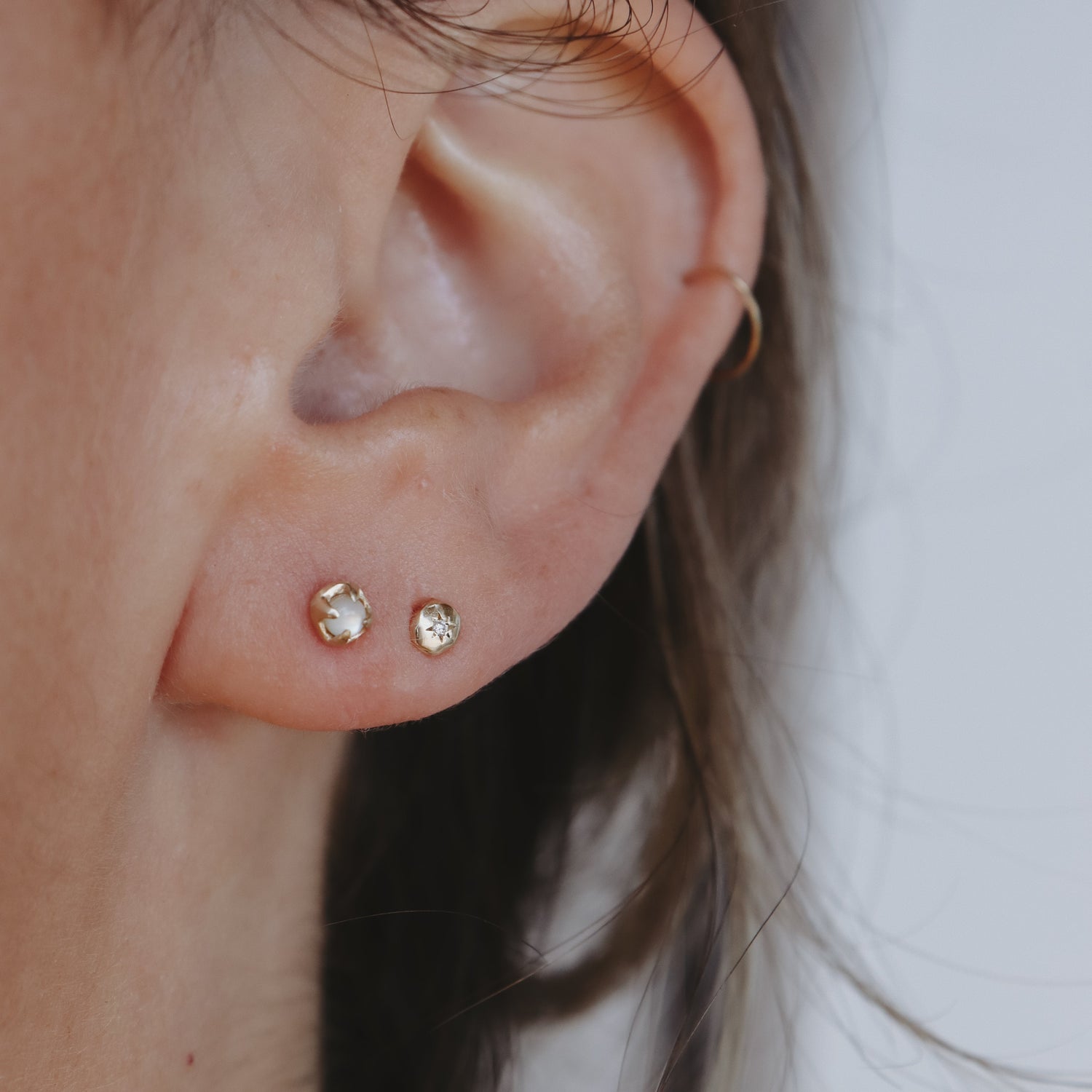 Diamond Star Stud Flat Backs | Diamond, 14k Gold
