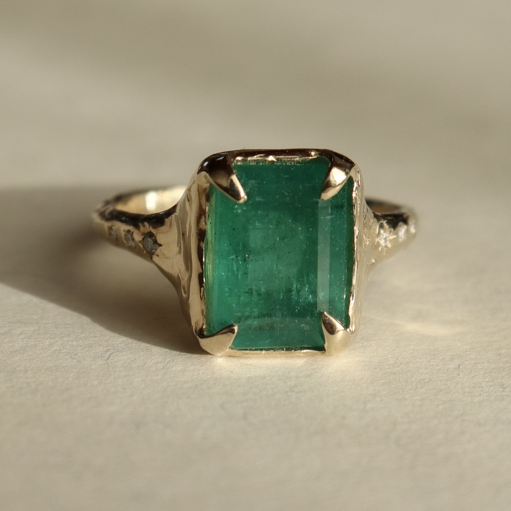 Custom Emerald Engagement Ring