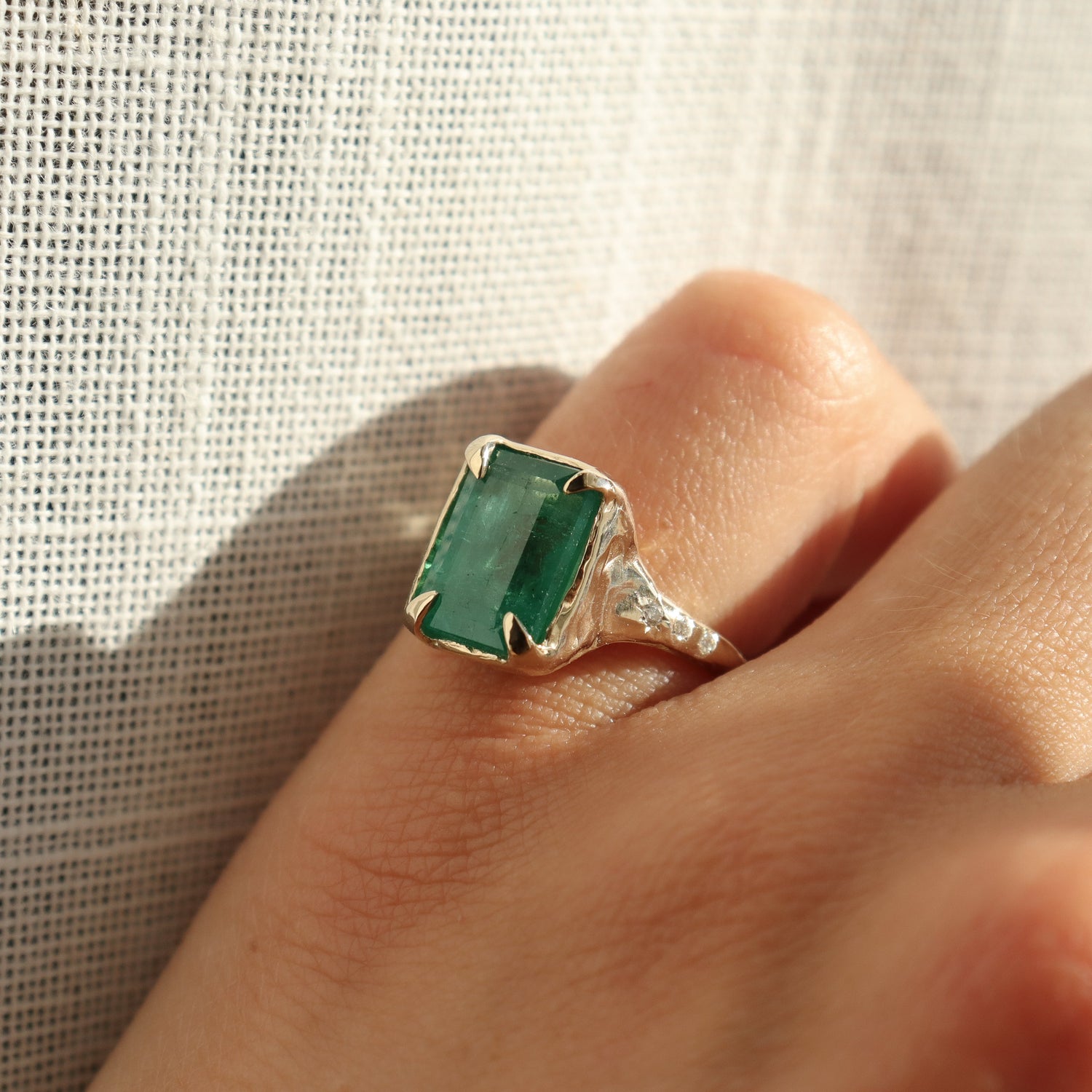 Custom Emerald Engagement Ring