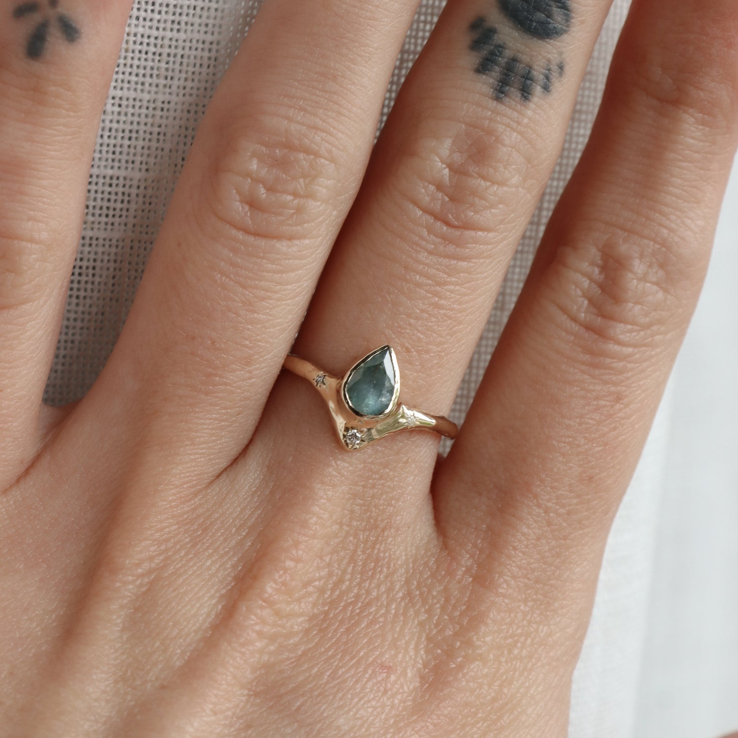 Custom Montana Sapphire Reign of Light Engagement Ring