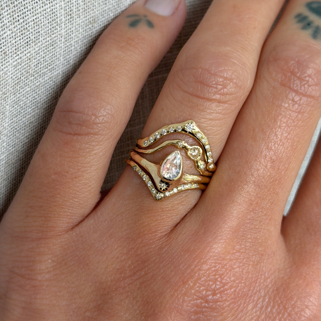 The Reign of Light | Brilliant Moonstone, Diamond, 14k Gold