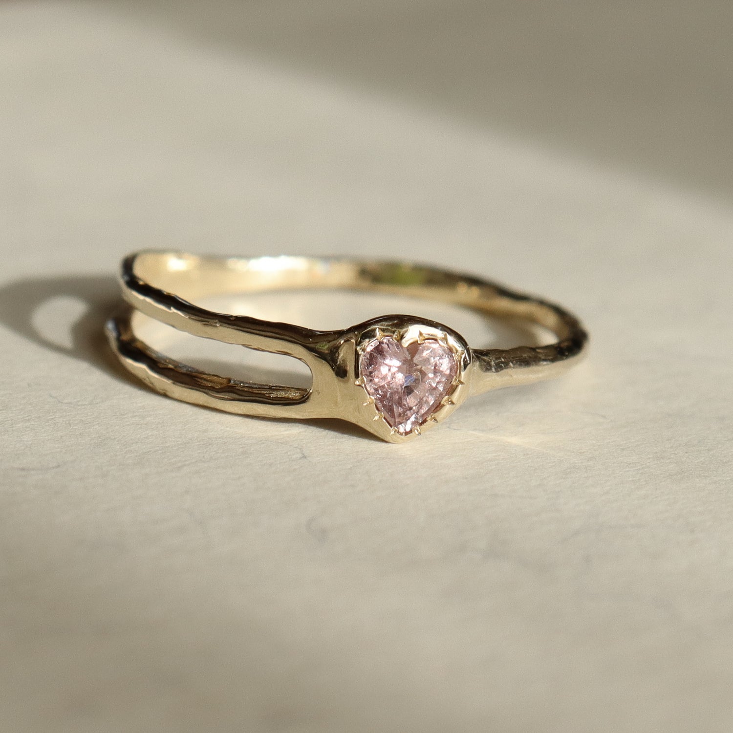 Sapphire Heart Shooting Star Ring | Sapphire, 14k Gold