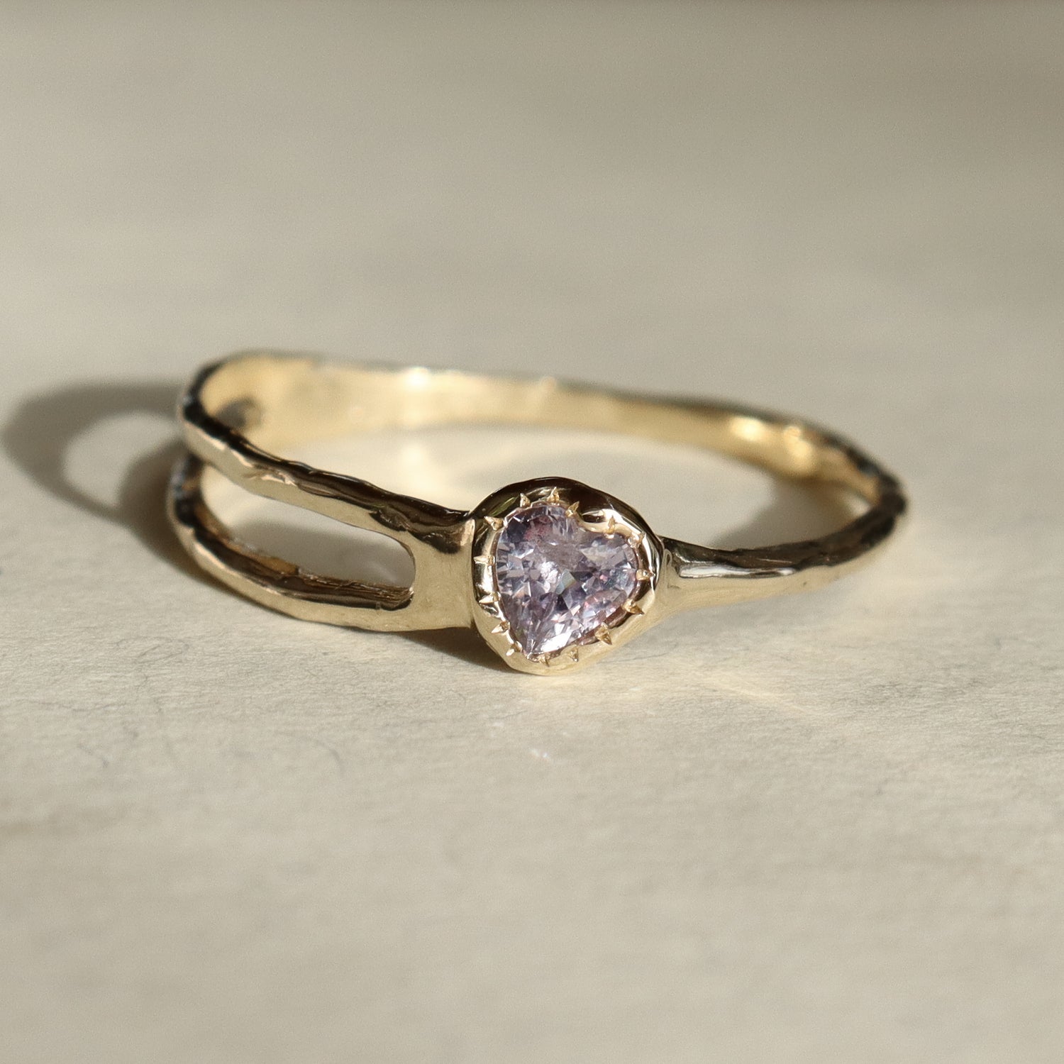 Sapphire Heart Shooting Star Ring | Sapphire, 14k Gold