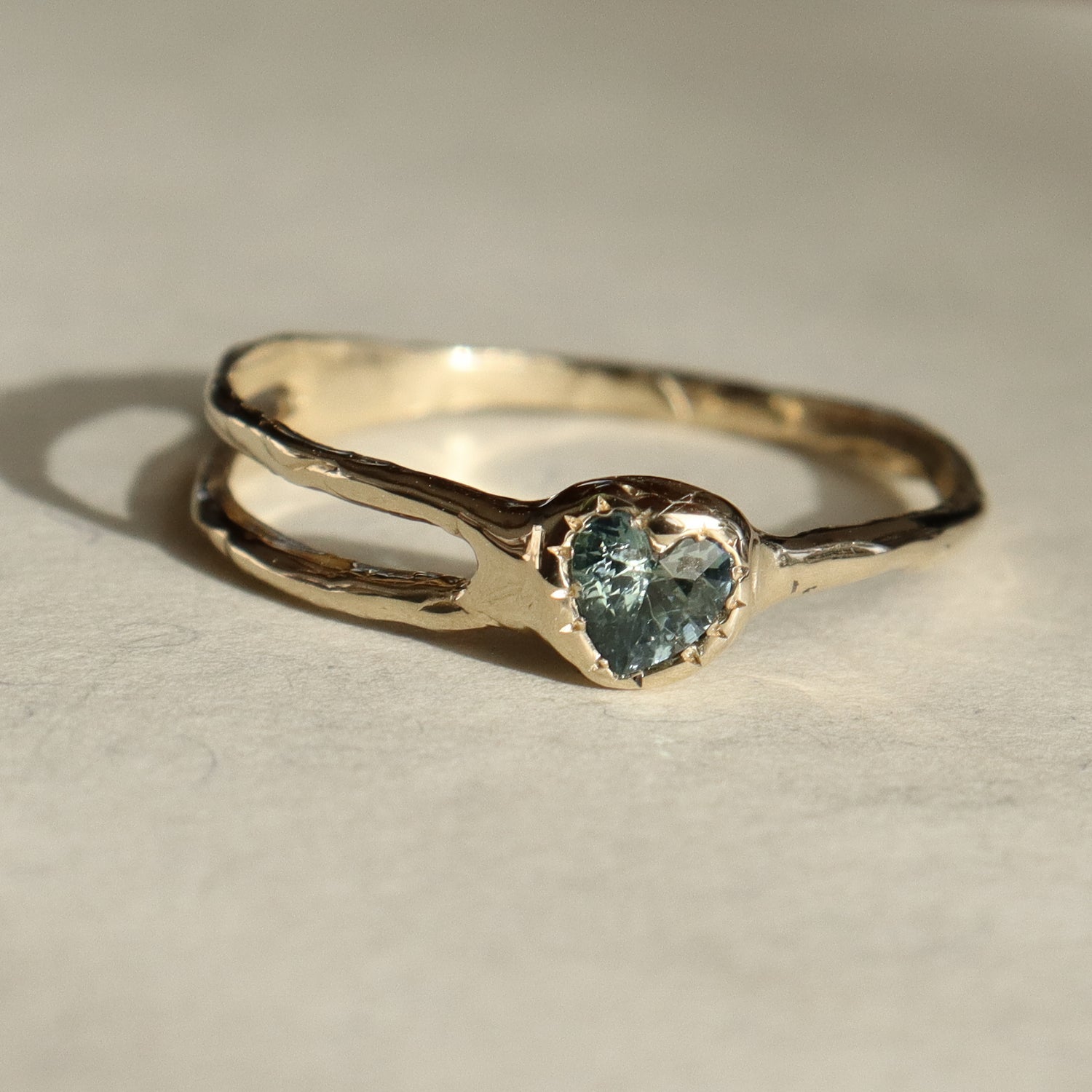 Sapphire Heart Shooting Star Ring | Sapphire, 14k Gold