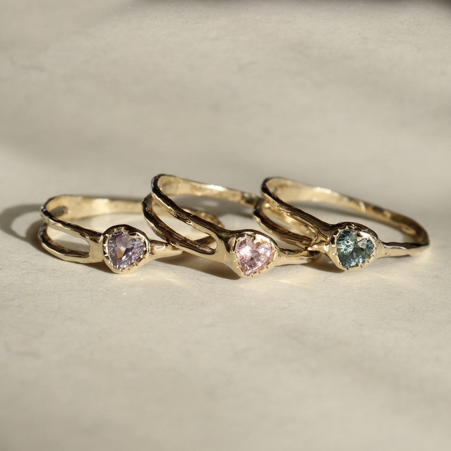 Sapphire Heart Shooting Star Ring | Sapphire, 14k Gold