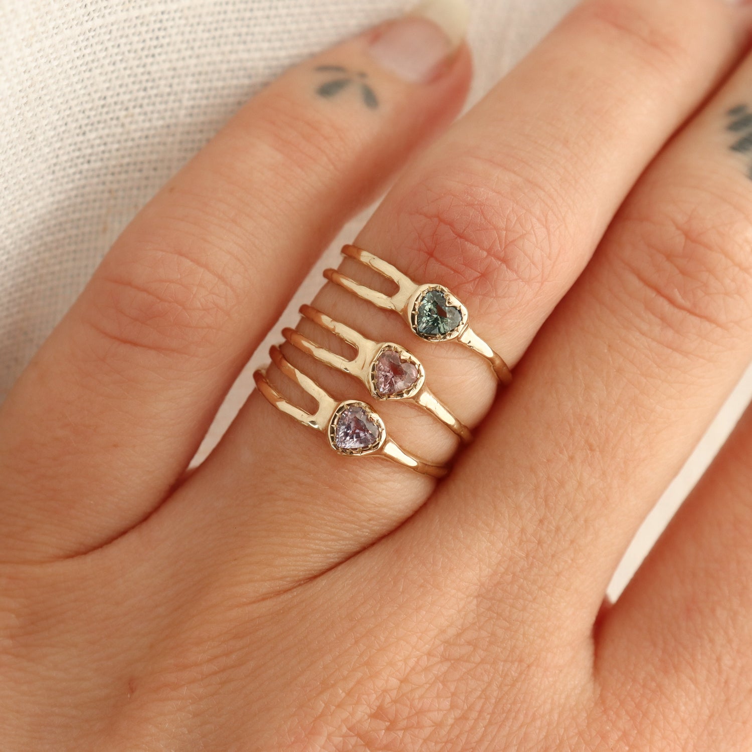 Sapphire Heart Shooting Star Ring | Sapphire, 14k Gold