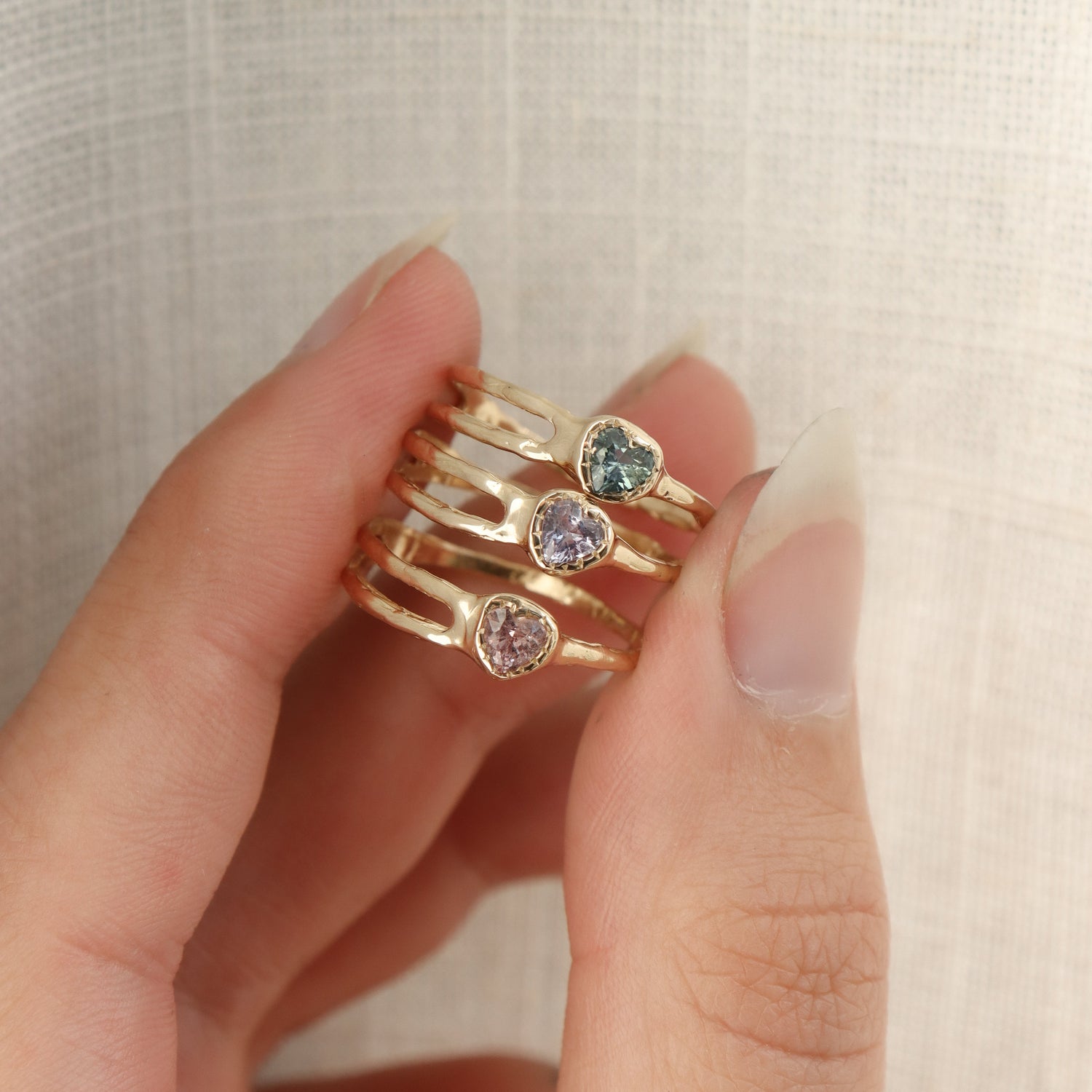 Sapphire Heart Shooting Star Ring | Sapphire, 14k Gold
