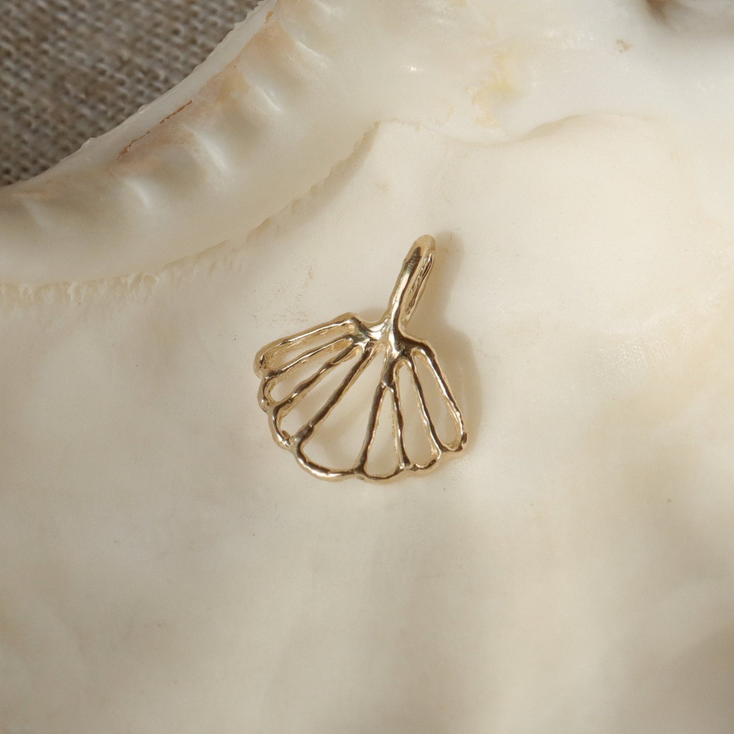 Spirit of the Sea Charm | 14k Gold Scallop Seashell