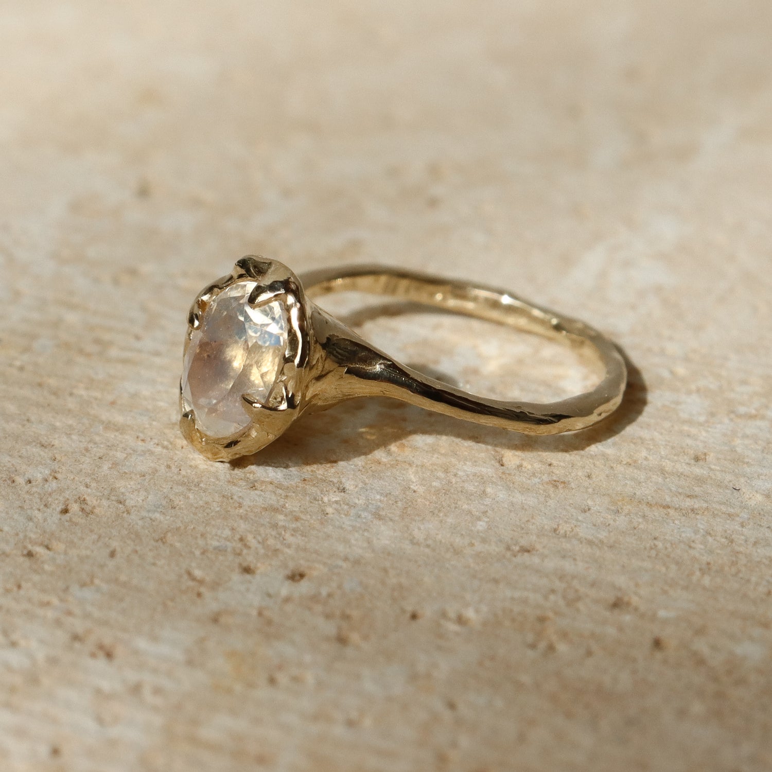 Wake of Stars | Moonstone, Diamonds, 14k Gold