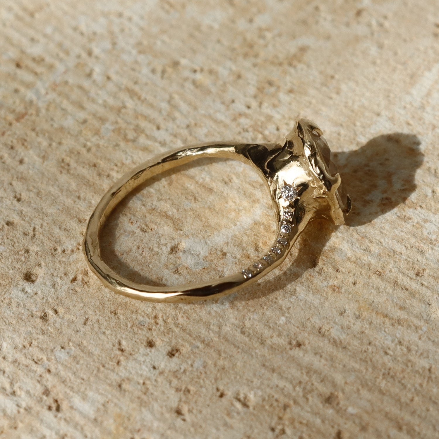 Wake of Stars | Moonstone, Diamonds, 14k Gold