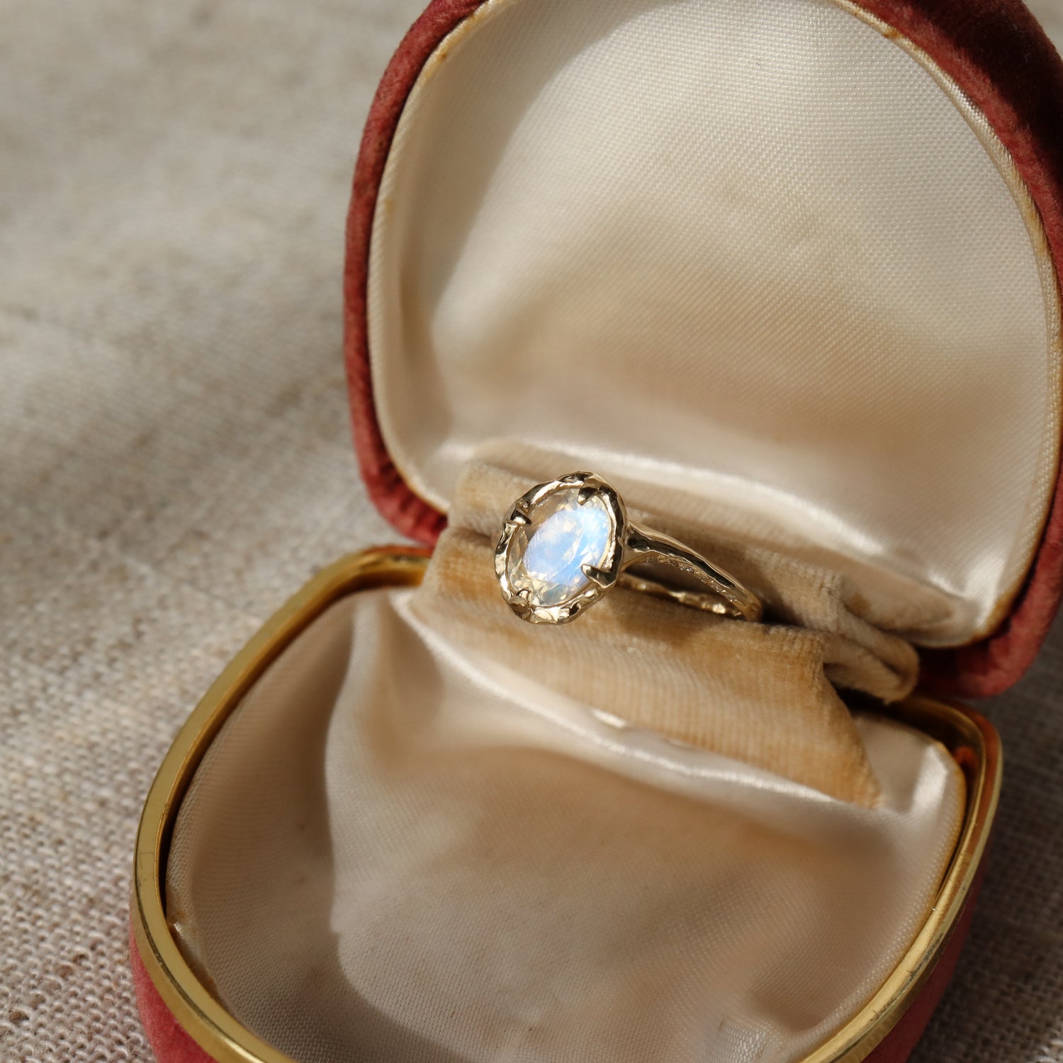 Wake of Stars | Moonstone, Diamonds, 14k Gold