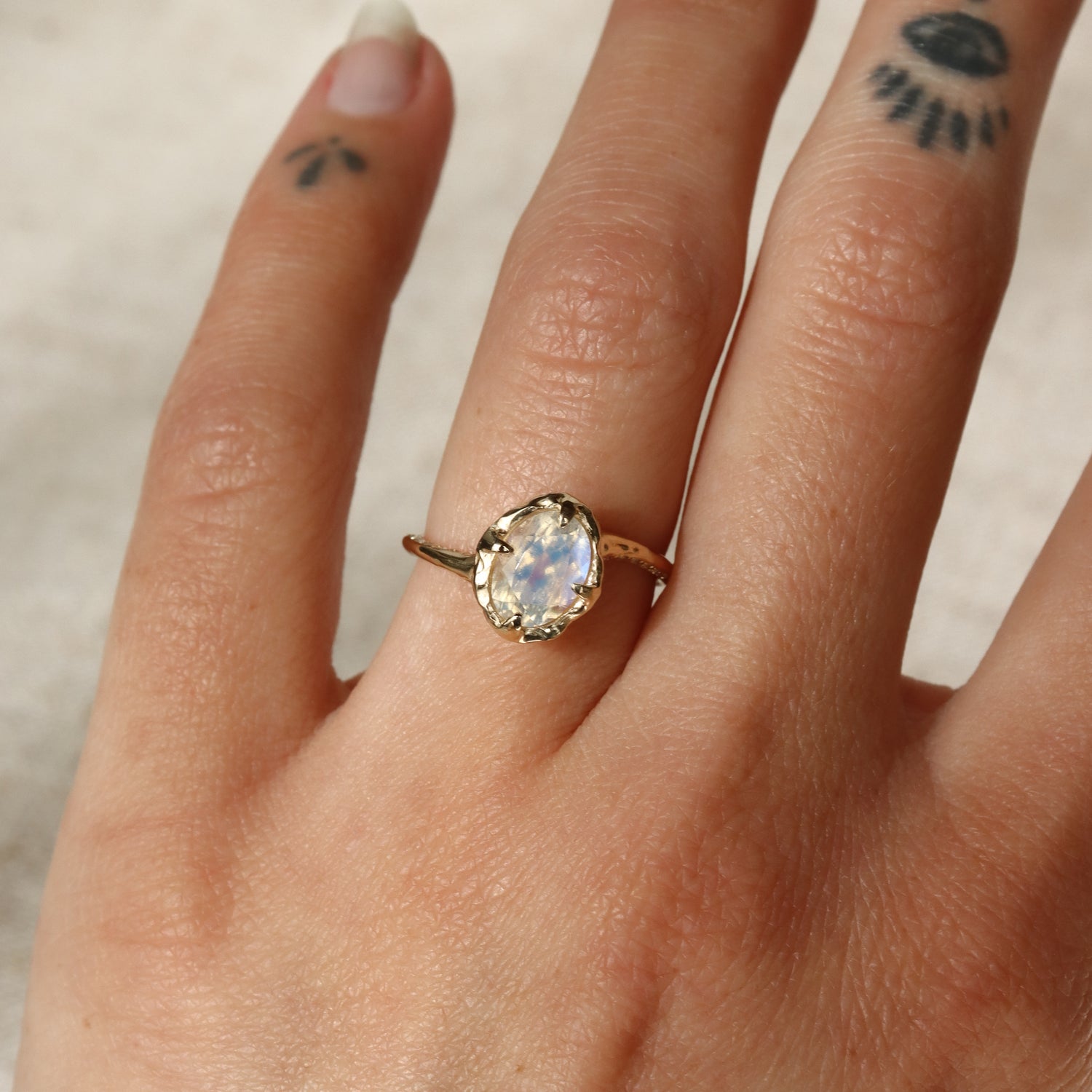 Wake of Stars | Moonstone, Diamonds, 14k Gold