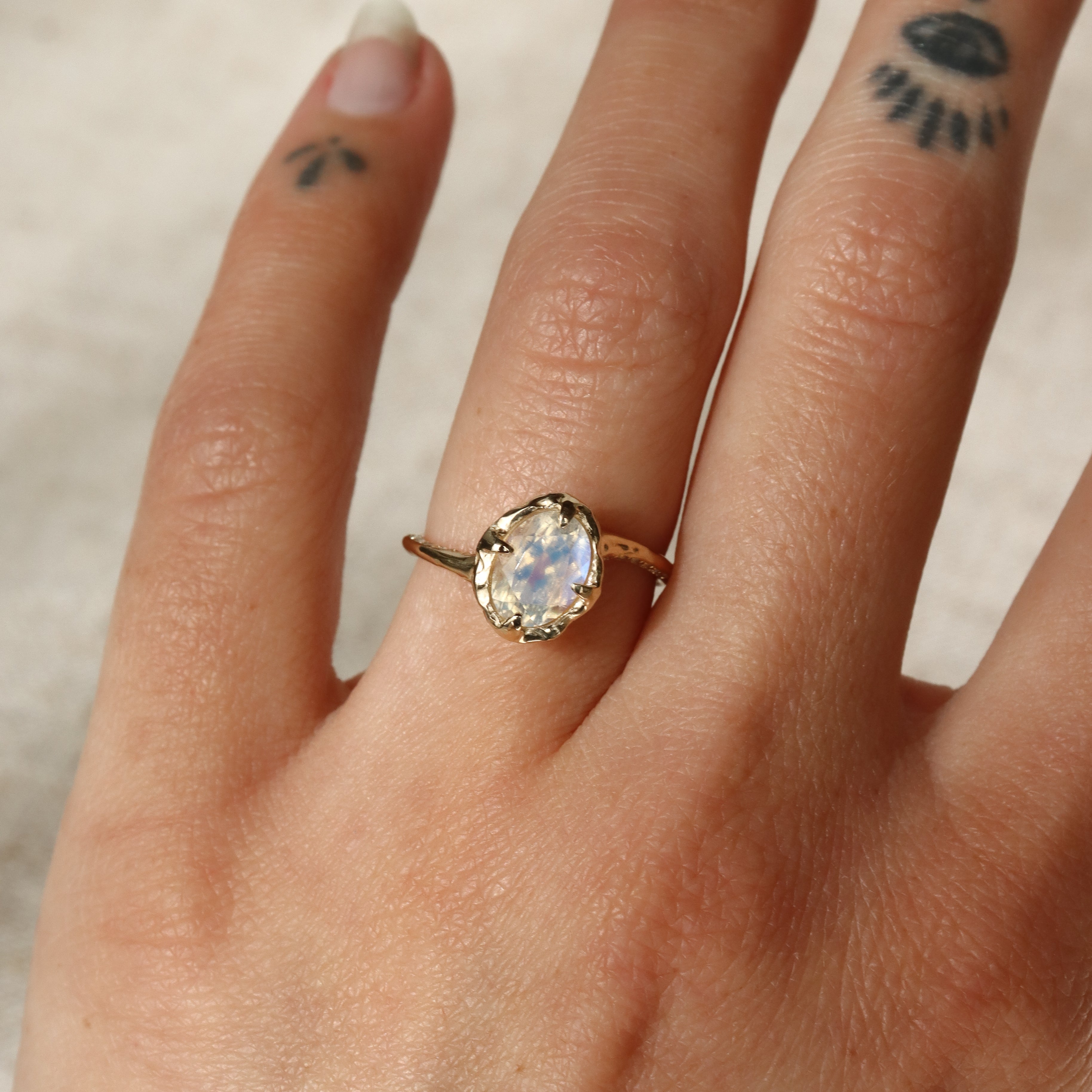 Wake of Stars | Moonstone, Diamonds, 14k Gold