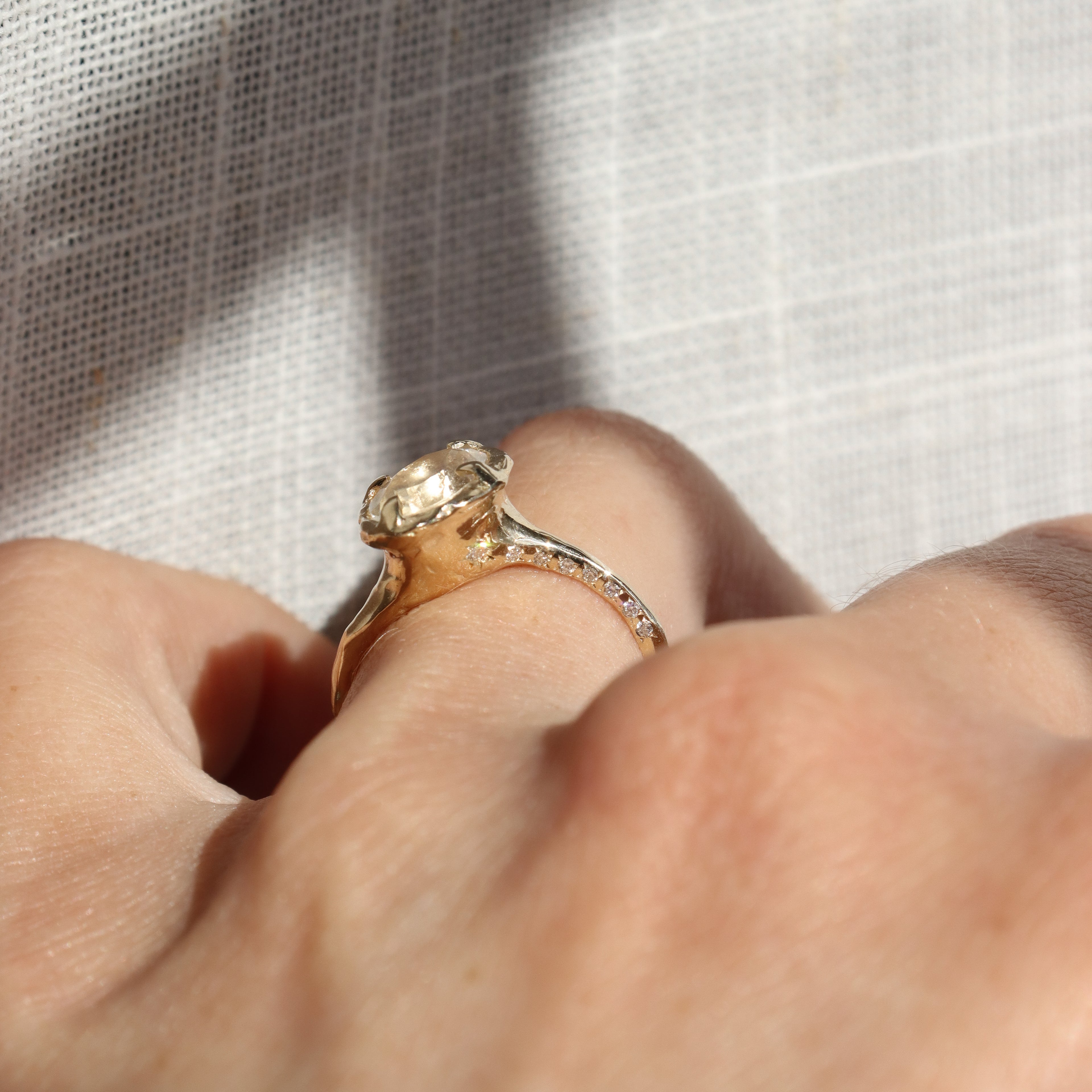 Wake of Stars | Moonstone, Diamonds, 14k Gold
