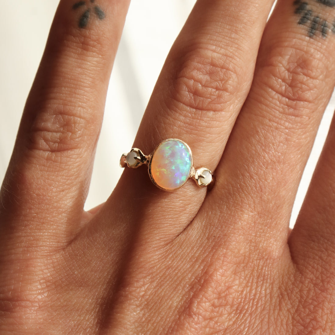 Nerida Ring | Opal, MOP, Diamonds, 14k Gold