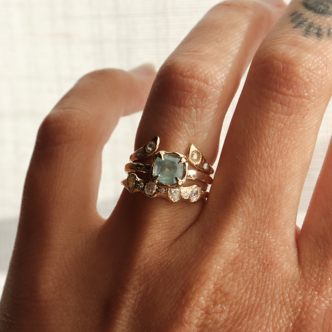 Skye Solitaire | Montana Sapphire, 14k Gold