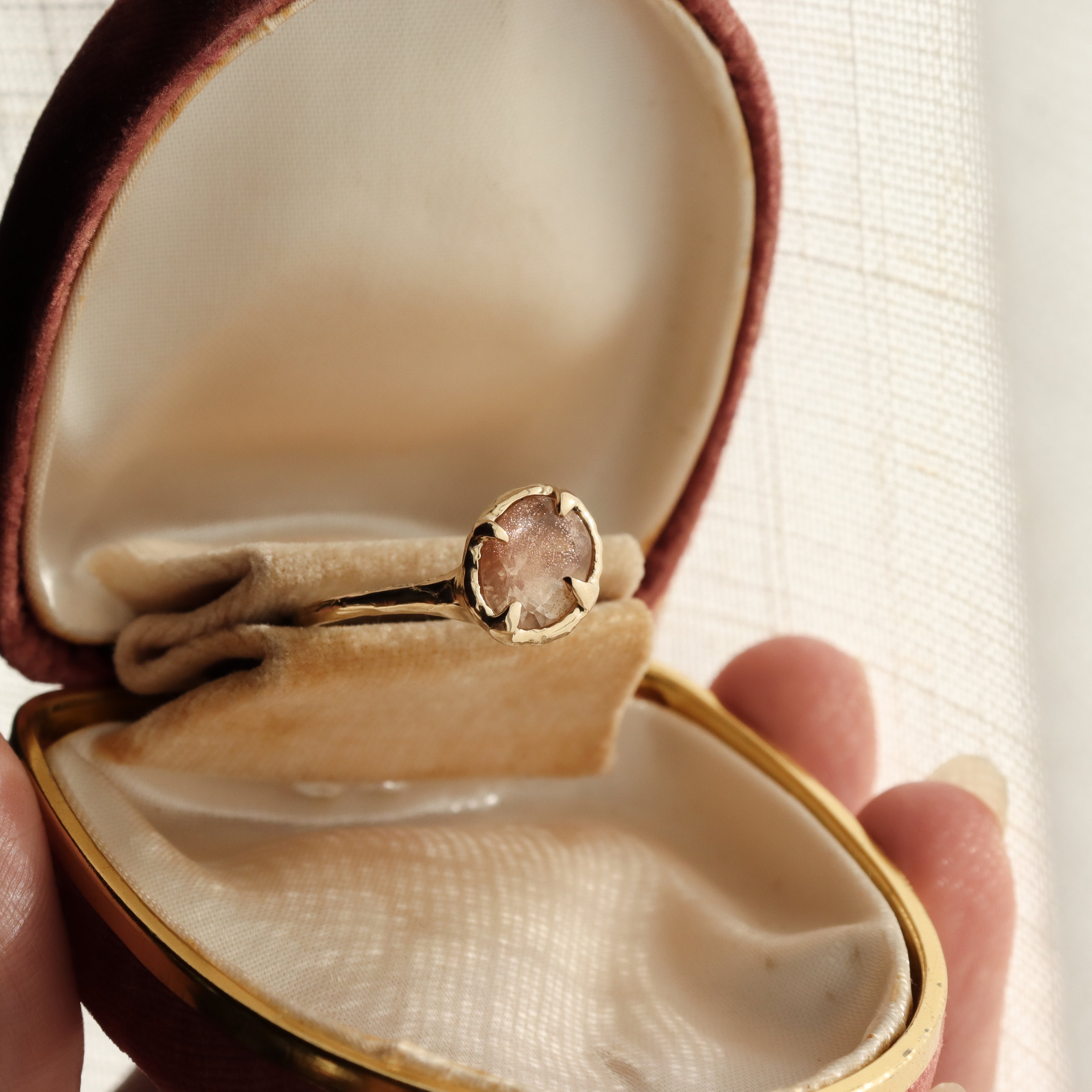 Wake of Stars | Oregon Sunstone, Diamonds, 14k Gold