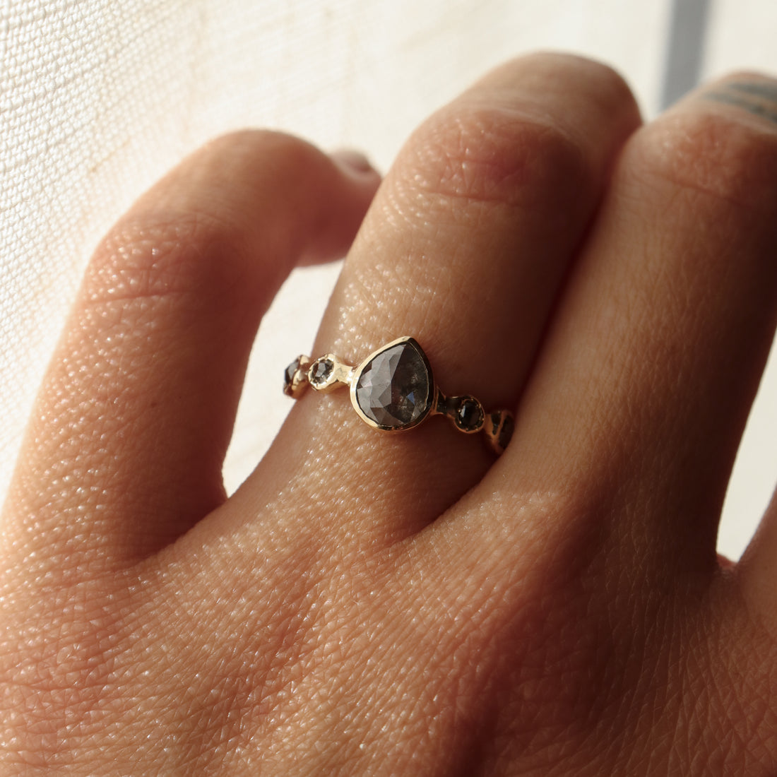 Gwendolyn | Salt and Pepper Diamonds, 14k Gold