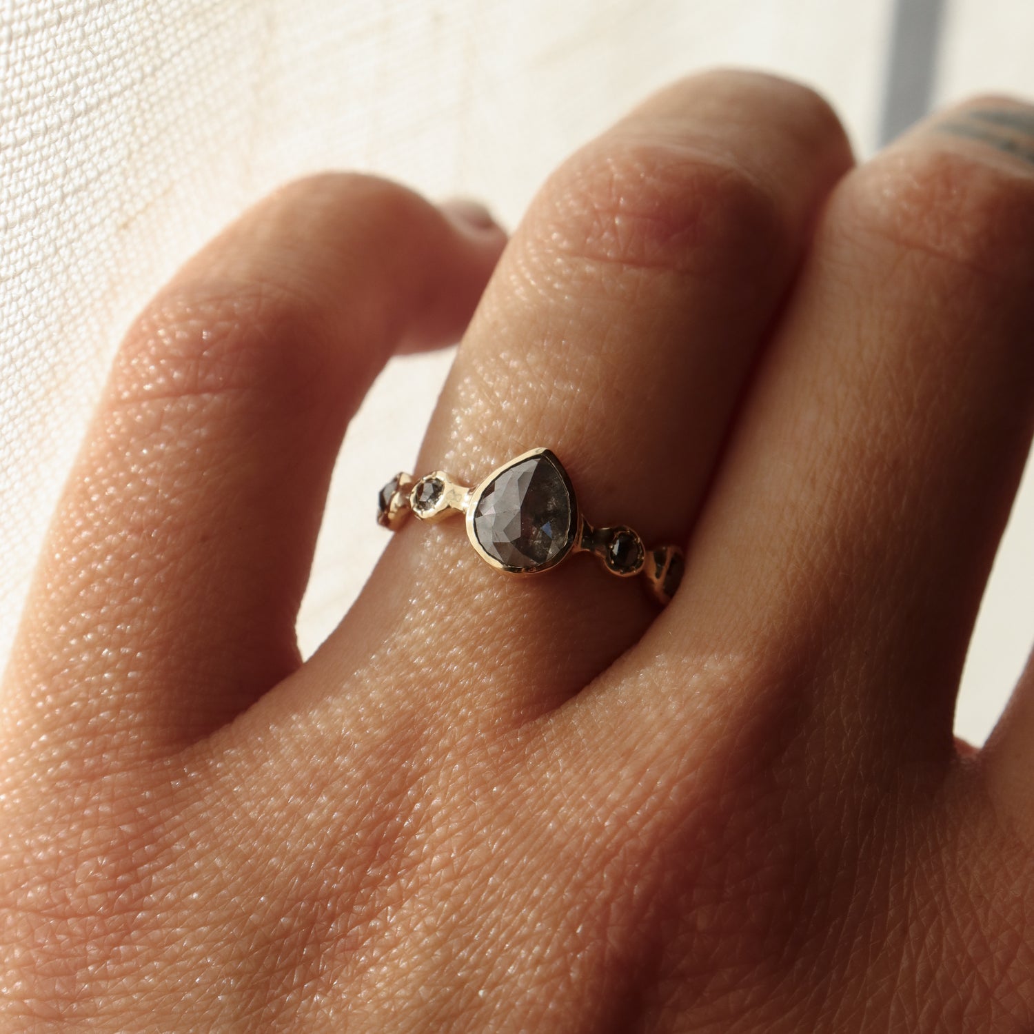 Gwendolyn | Salt and Pepper Diamonds, 14k Gold