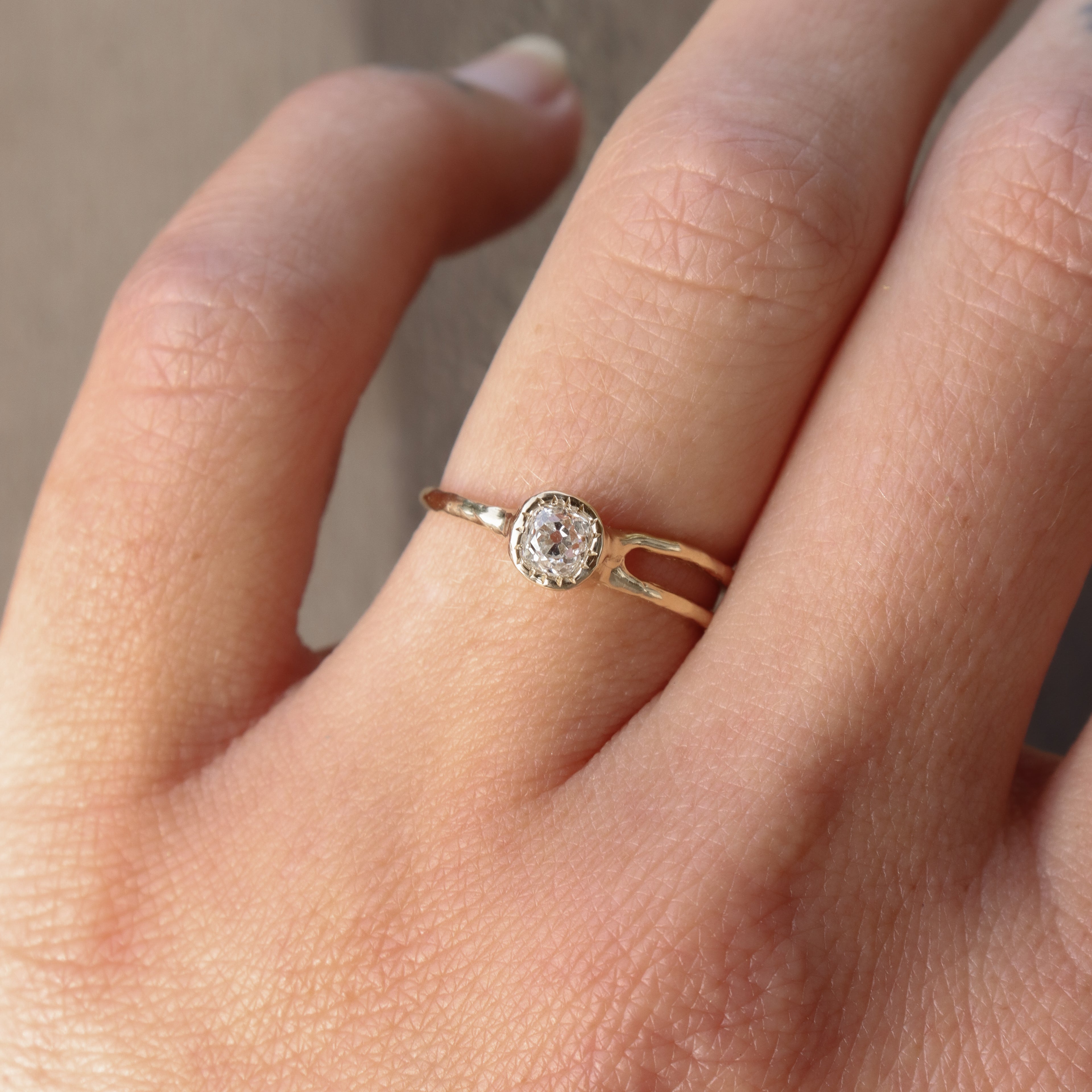 Shooting Star Ring | .29ct Old Mine Diamond