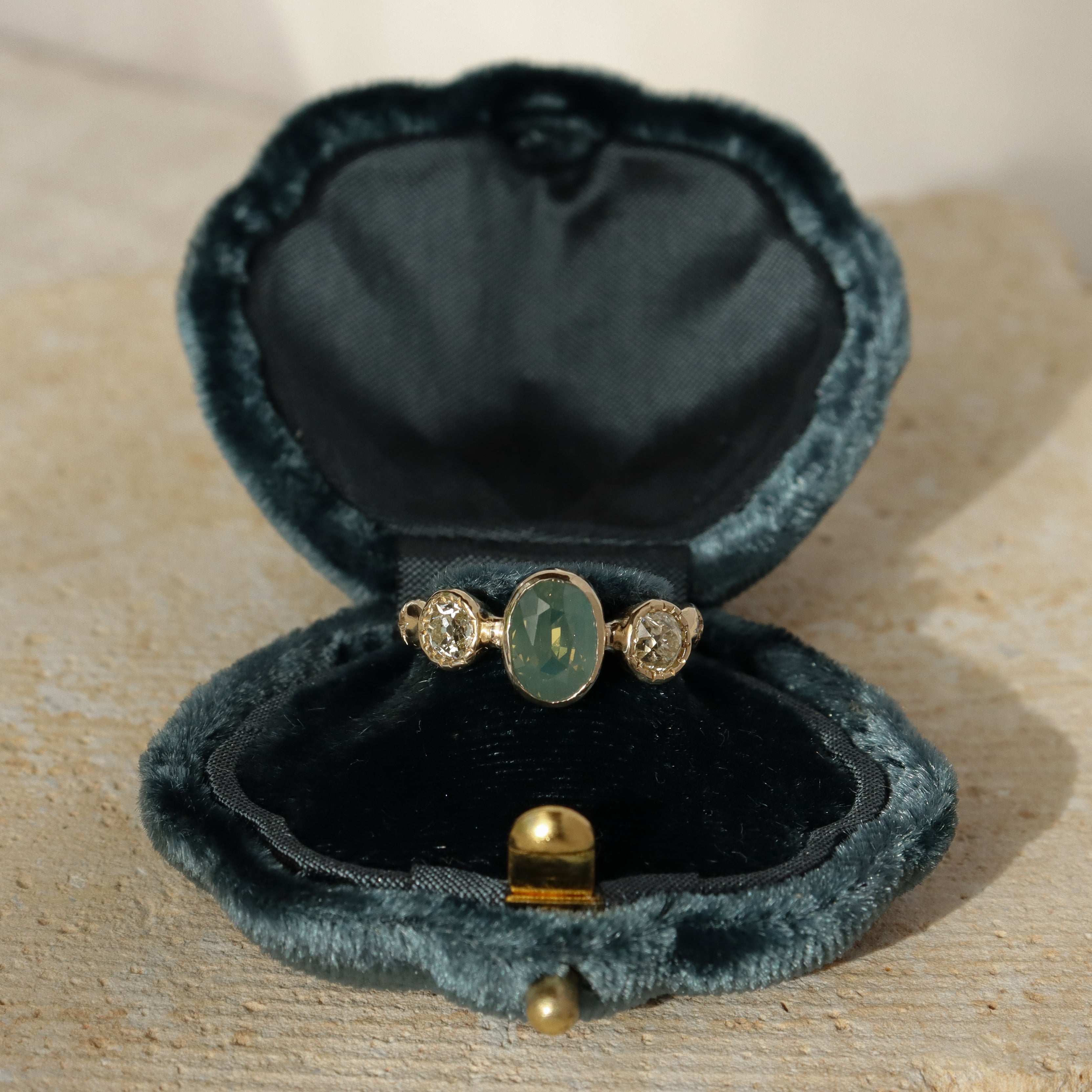 Naiad Ring | Australian Sapphire, Old Mine Diamonds, Diamonds, 14k Gold