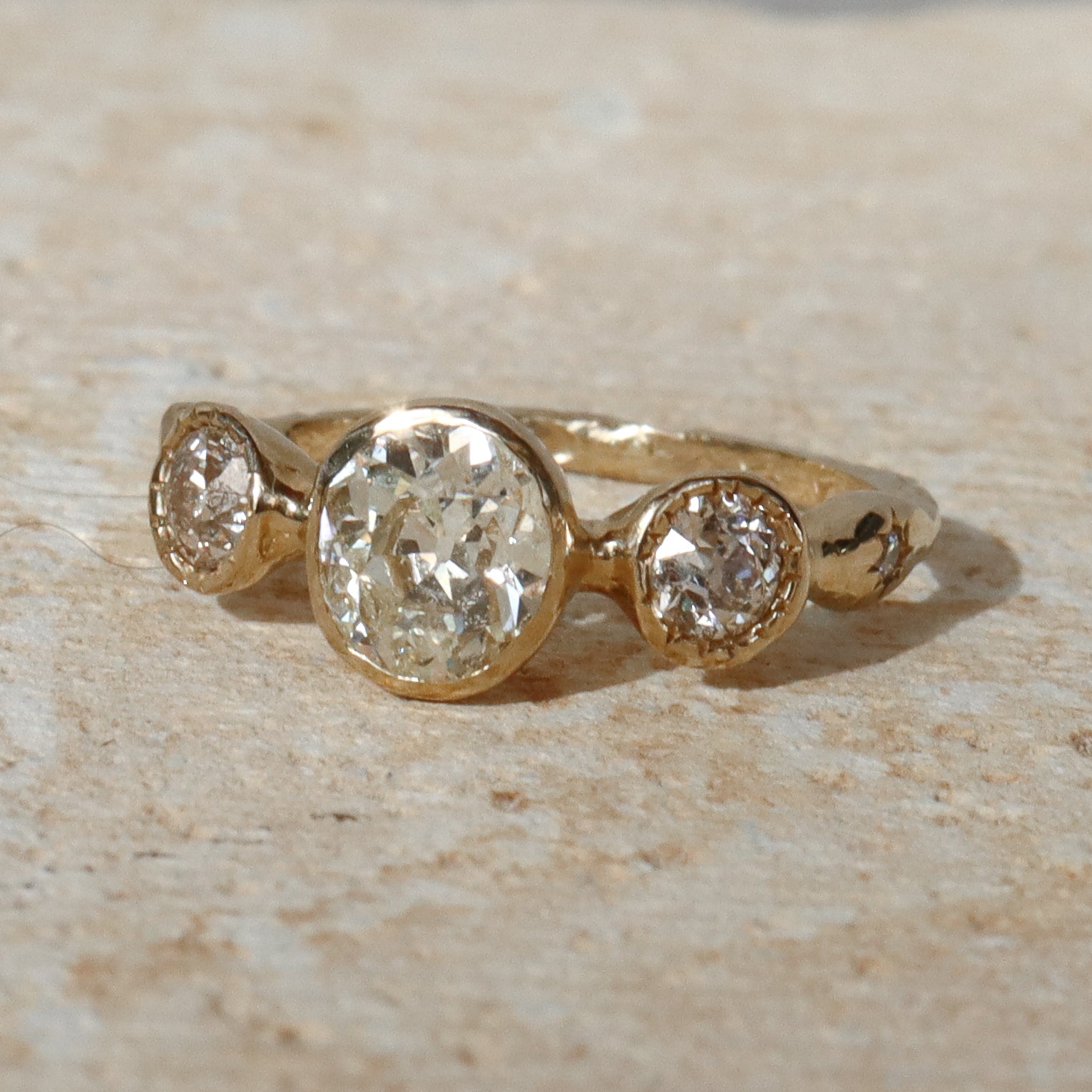 Naiad Ring | M SI1 GIA Old Mine Diamond, 14k Gold