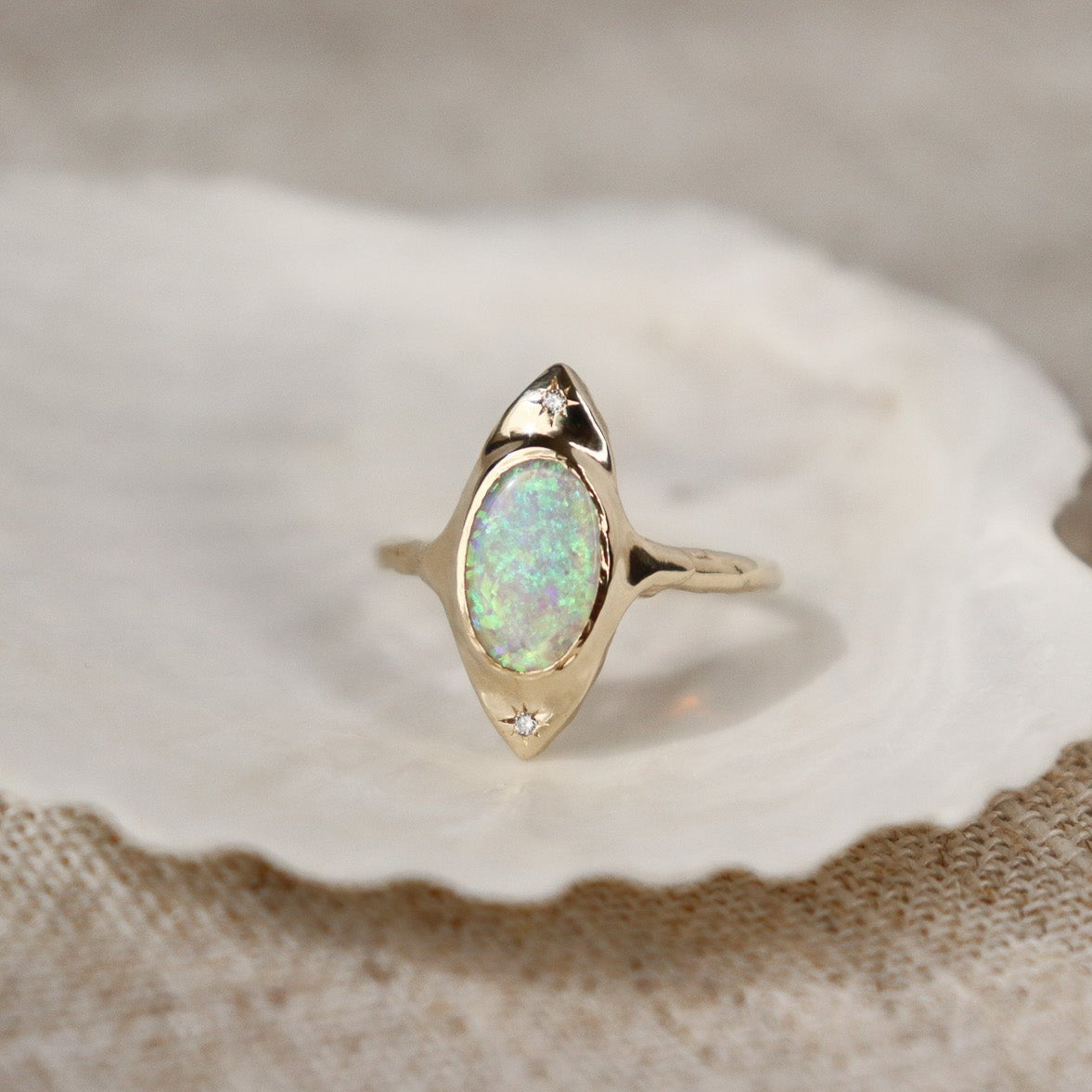 With in a Dream Ring | Opal, Diamonds, 14k Gold