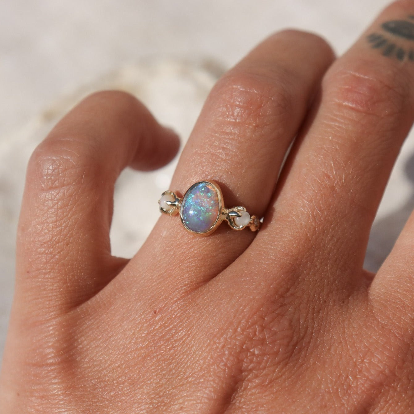 Nerida Ring | Opal, MOP, Diamonds, 14k Gold