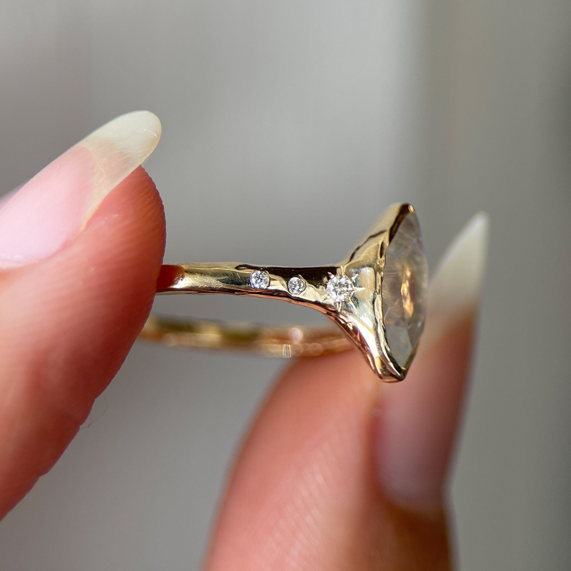Custom Moonstone Engagement Ring