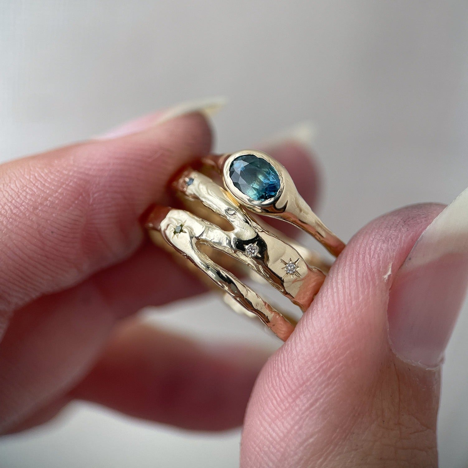 Custom Sapphire Wedding Rings