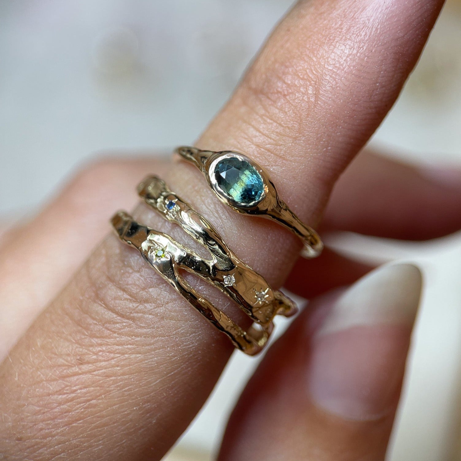 Custom Sapphire Wedding Rings