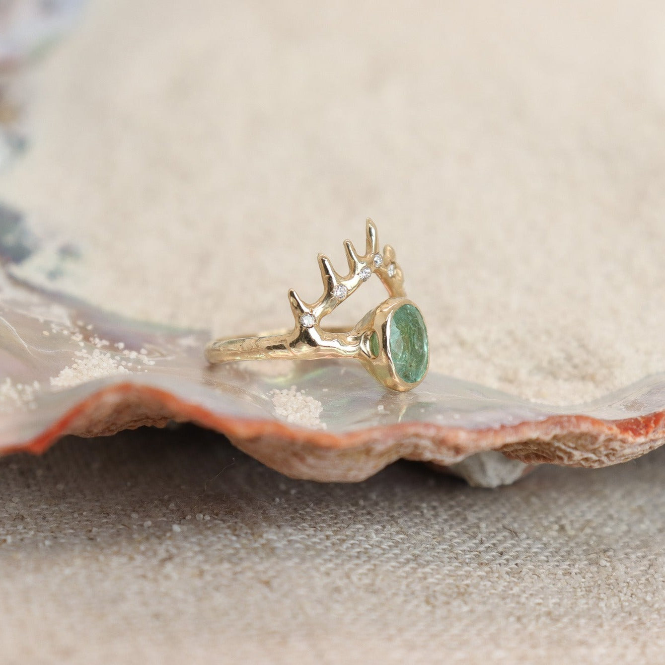 Atlantean Crown Ring | Paraiba Tourmaline, Diamonds, 14k Gold