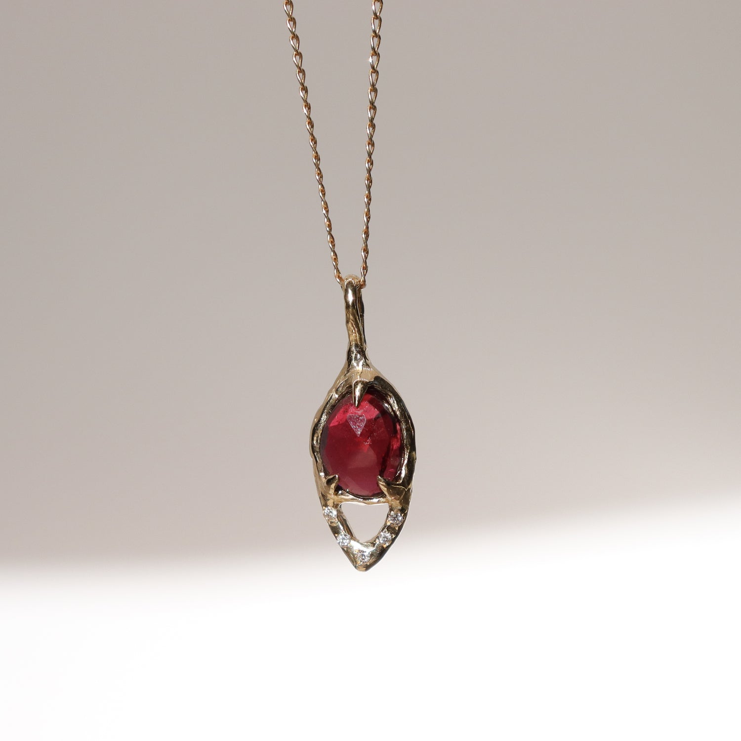 Starlight Charm | Garnet, Diamonds, 14k Gold