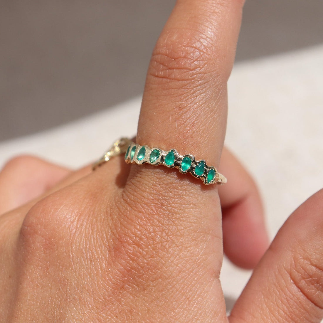 Custom Ombre Emerald Band