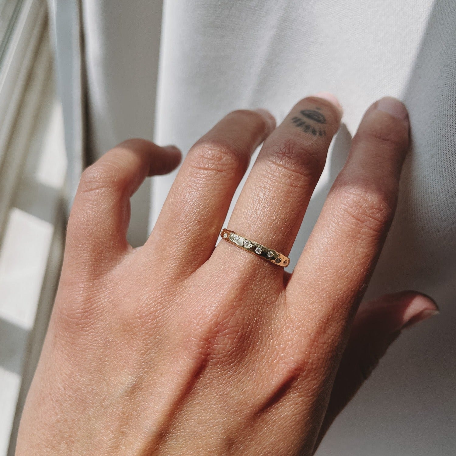 Custom Wide Isle Band with Diamonds