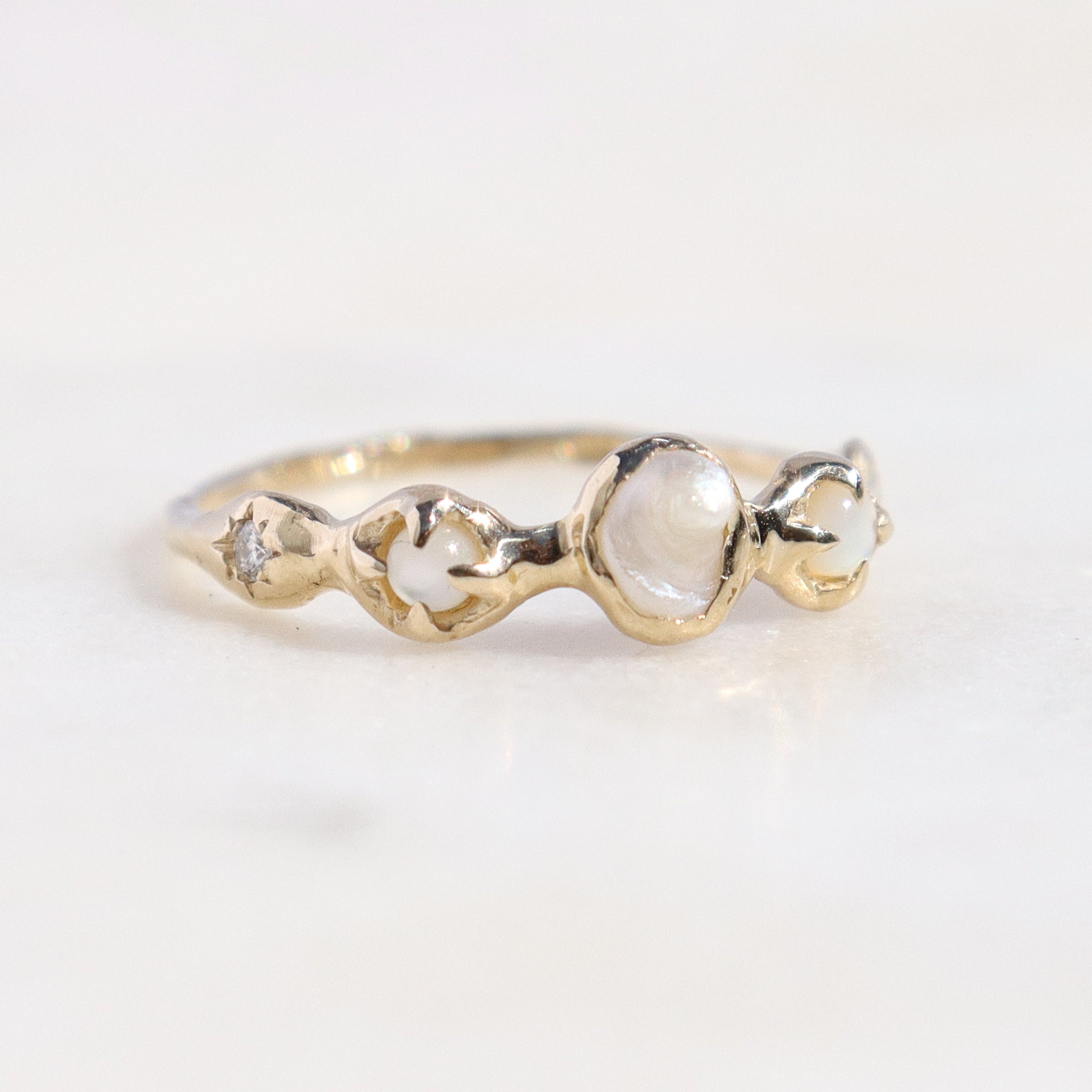 Nerida Ring | Pearl, MOP, Diamonds 14k Gold