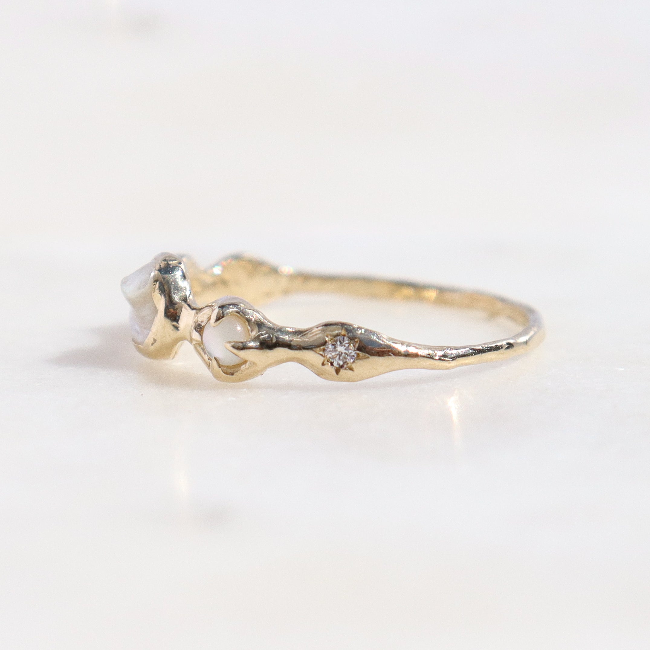 Nerida Ring | Pearl, MOP, Diamonds 14k Gold