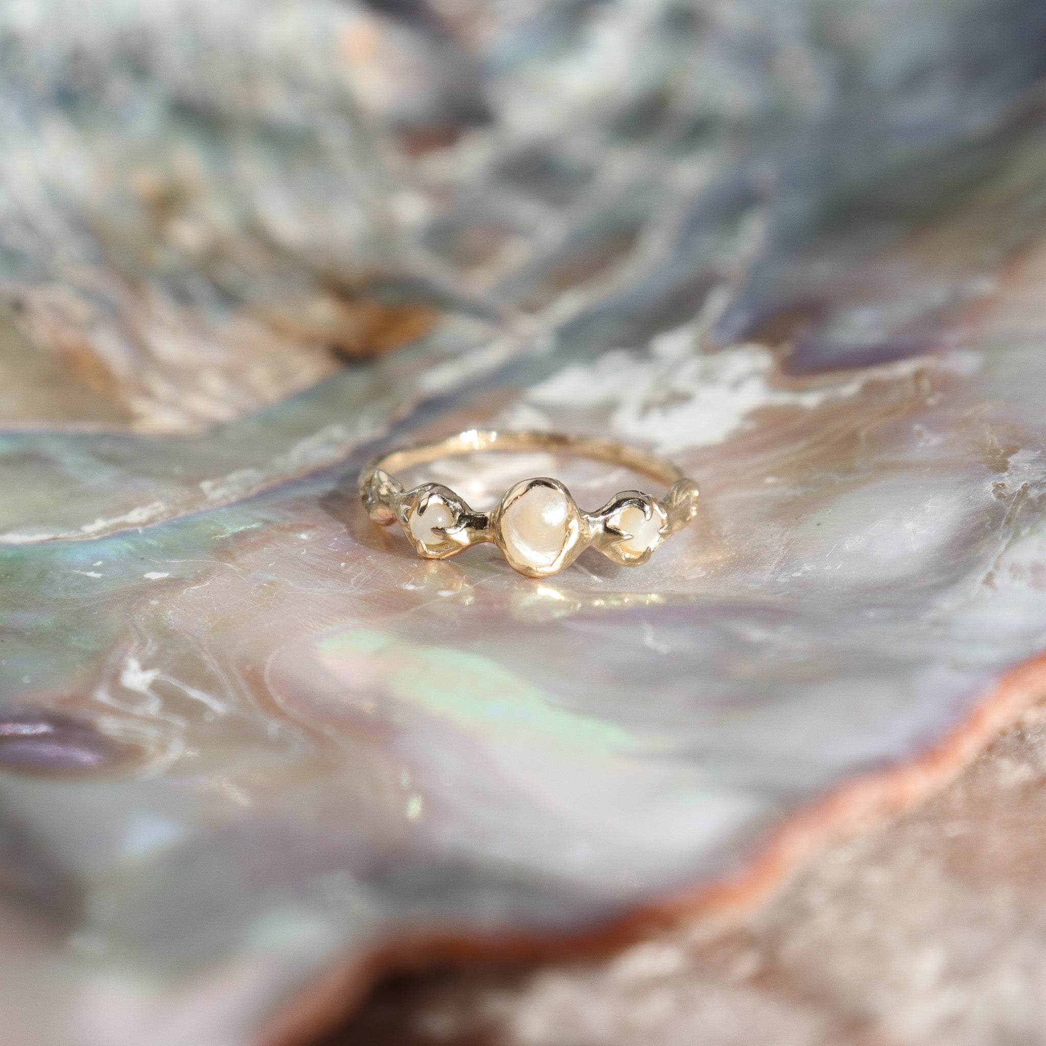 Nerida Ring | Pearl, MOP, Diamonds 14k Gold