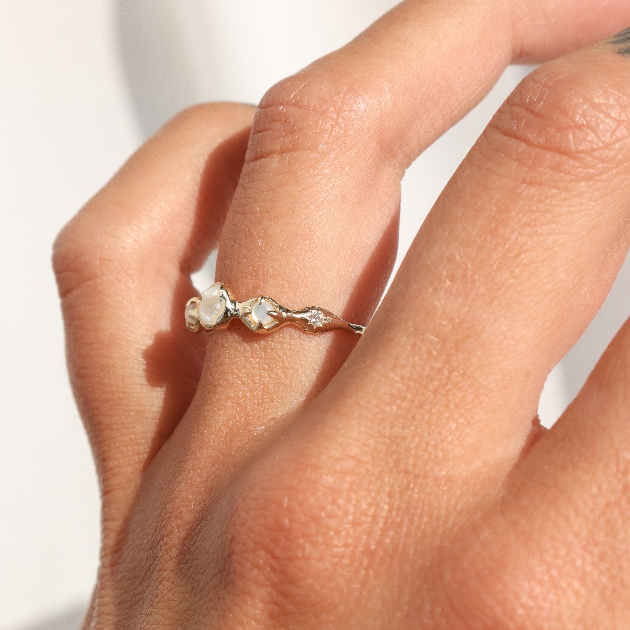 Nerida Ring | Pearl, MOP, Diamonds 14k Gold