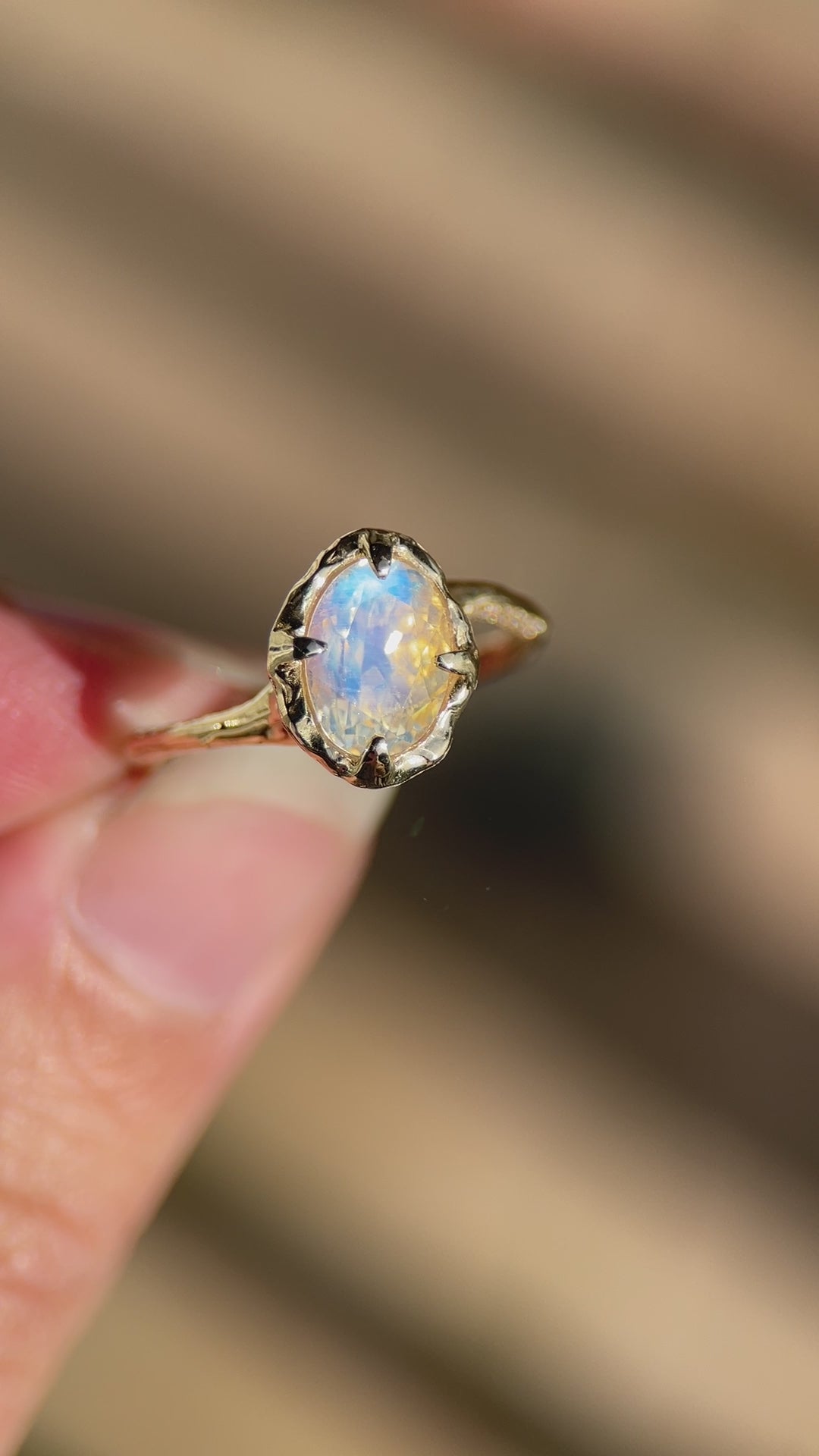 Wake of Stars | Moonstone, Diamonds, 14k Gold