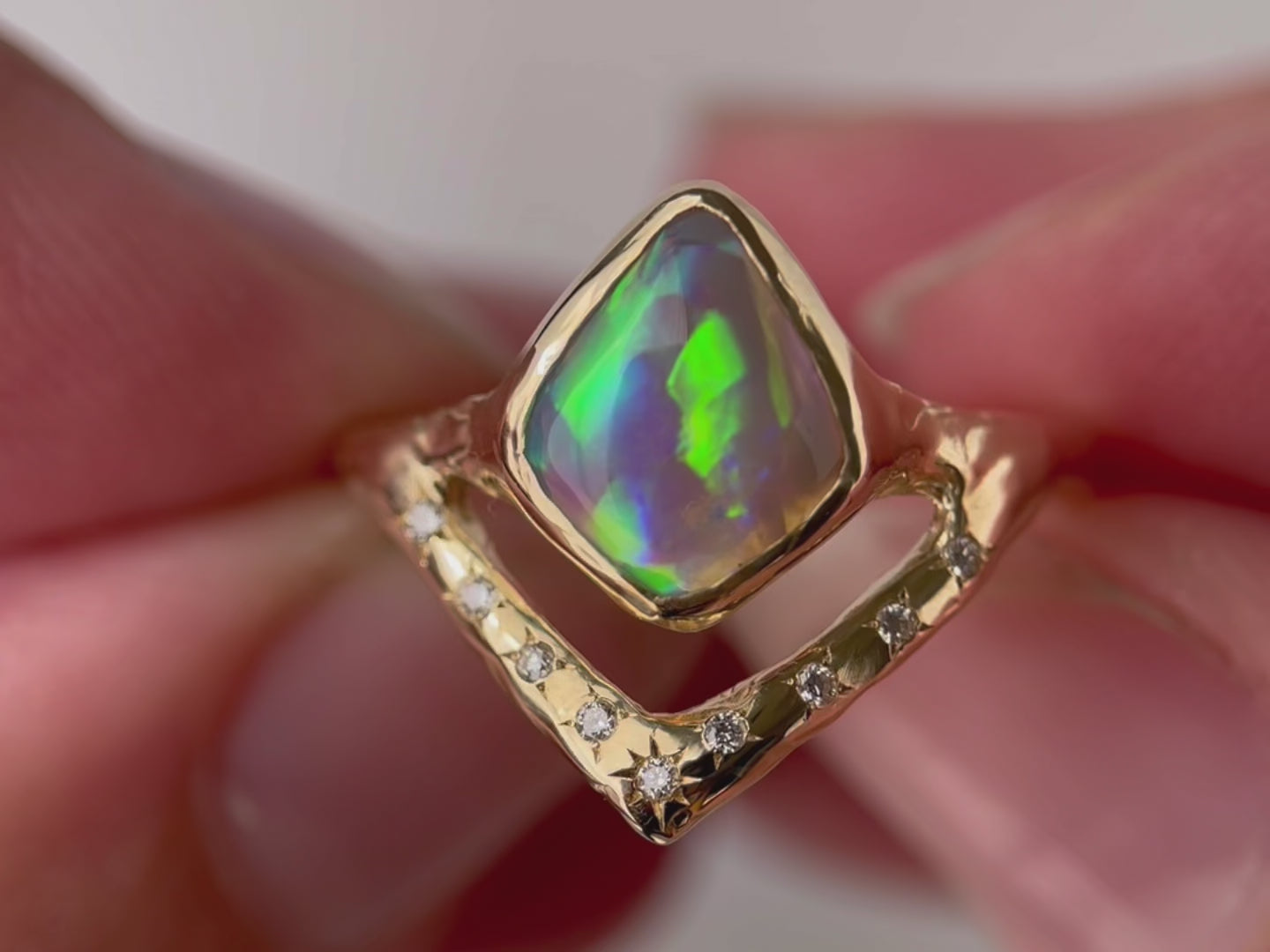 Keeper of Dreams Ring | Opal, Diamonds, 14k Gold