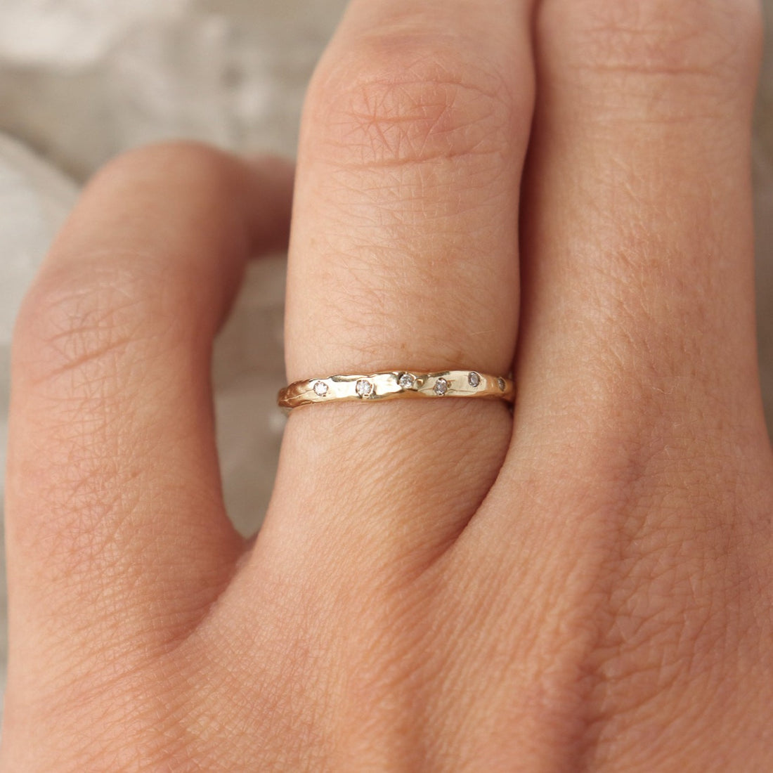 The Isle Band | Diamond Studded, 14k Gold