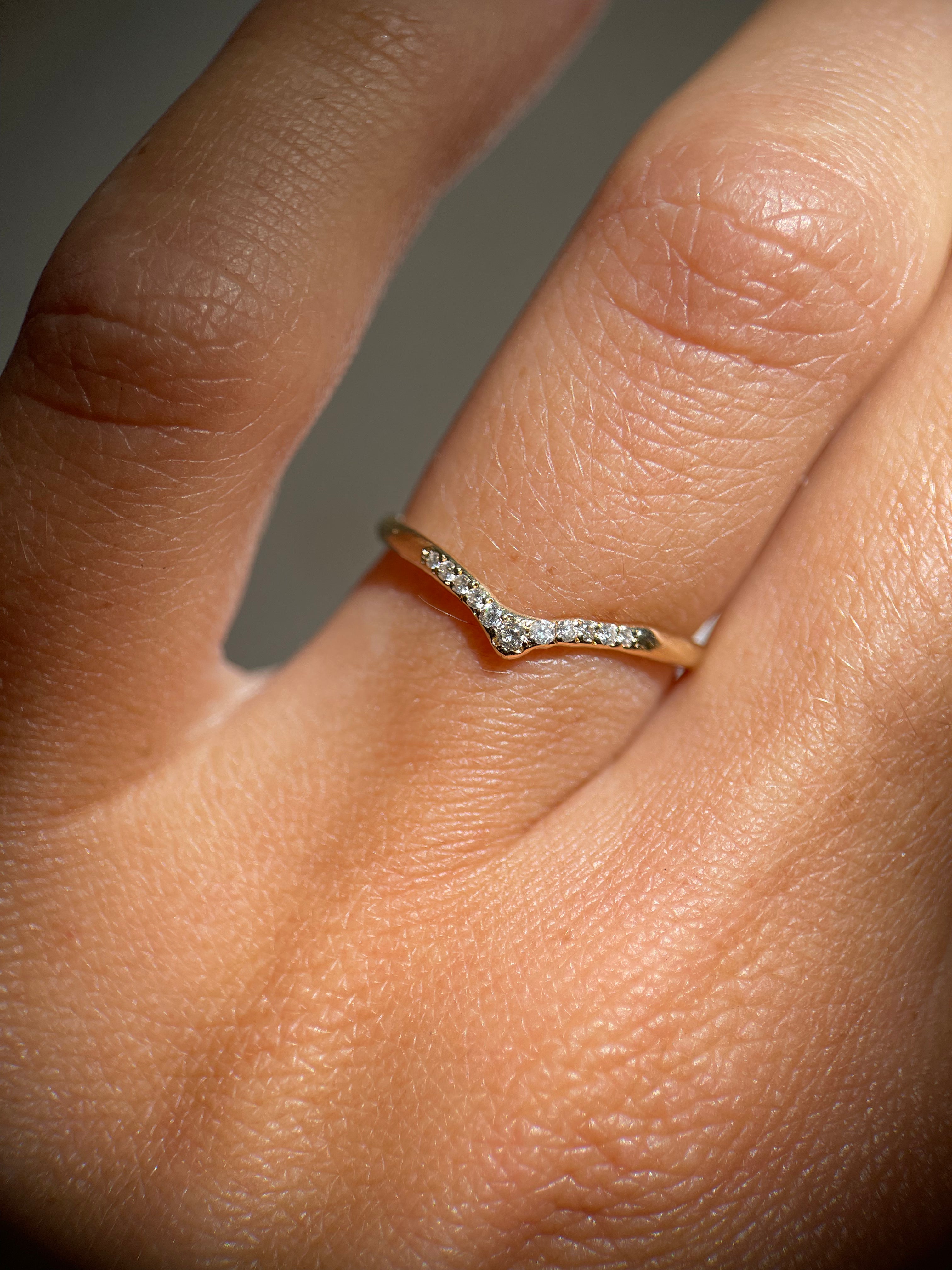 Custom Pave Diamond Stacking Band | 14k Gold