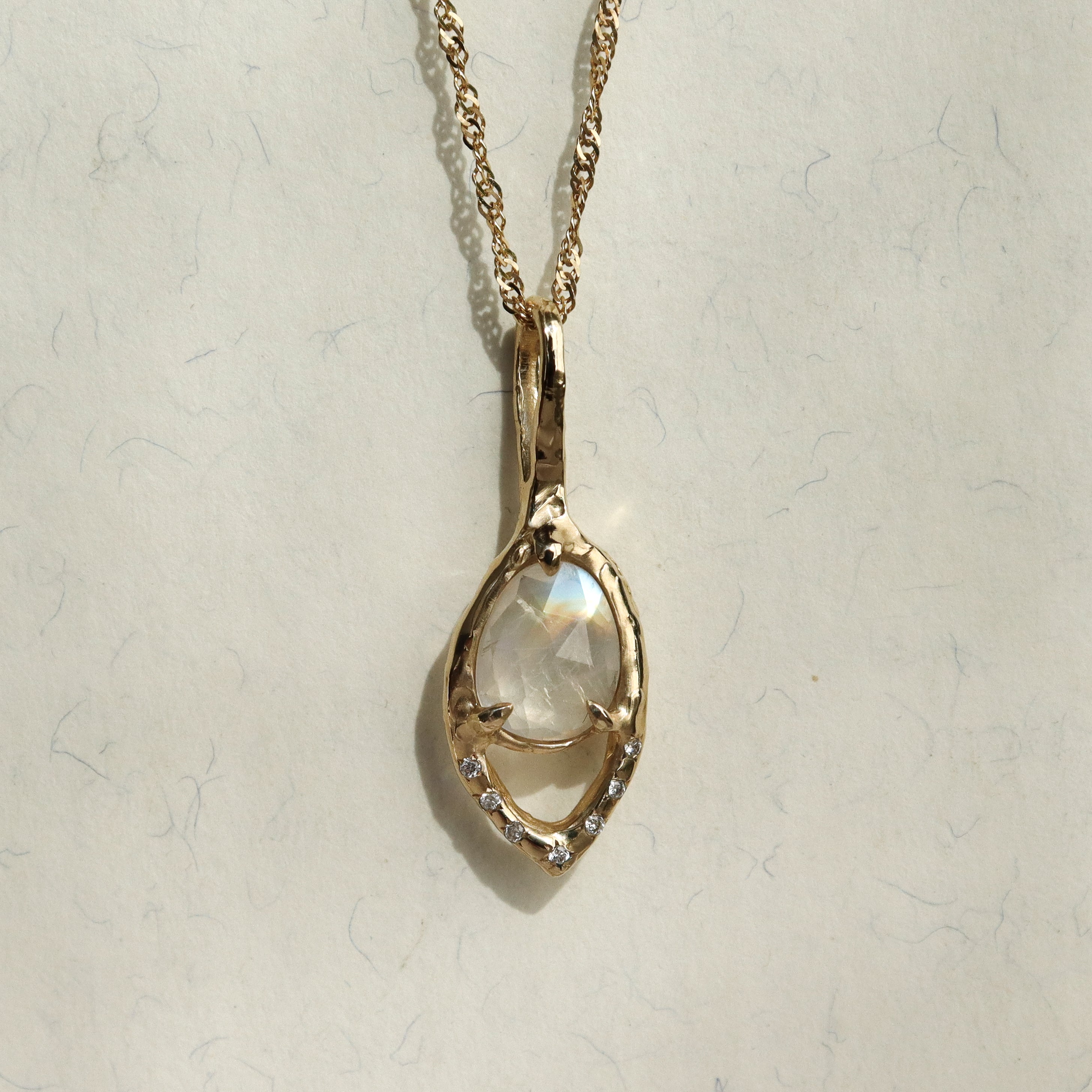 Starlight Charm | Moonstone, Diamonds, 14k Gold