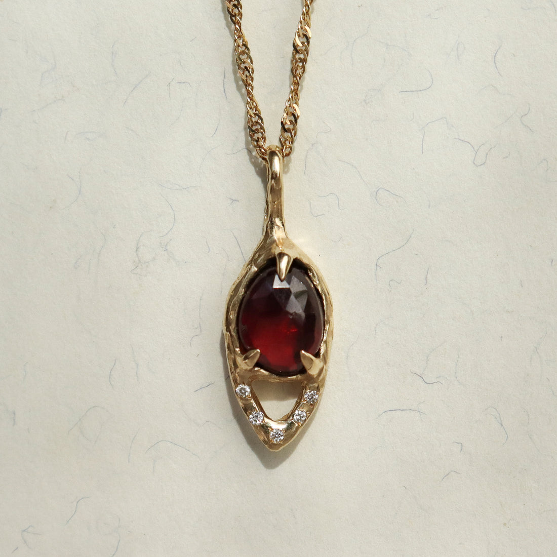 Starlight Charm | Garnet, Diamonds, 14k Gold