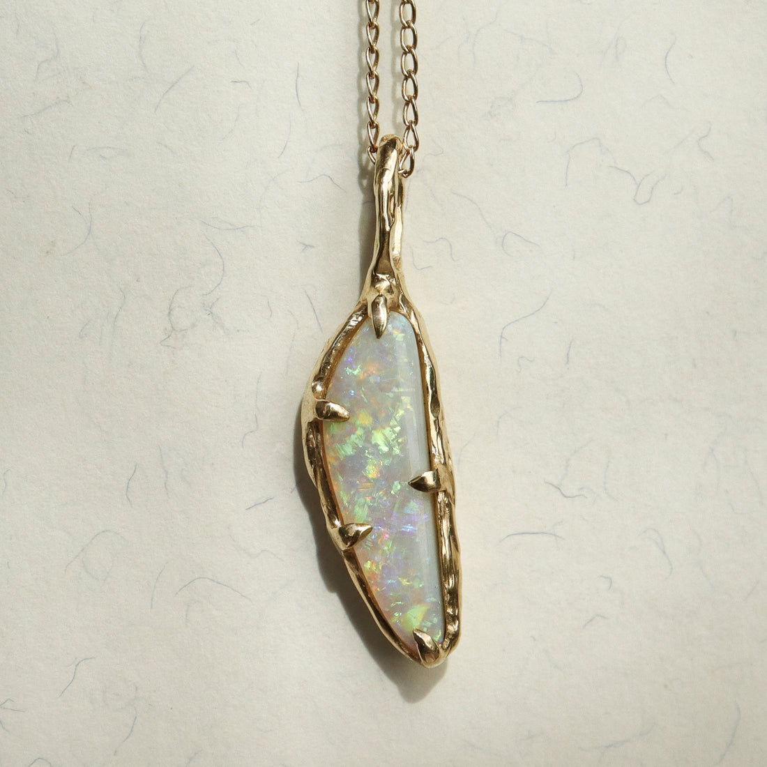 Opal Sliver Charm | 14k Gold