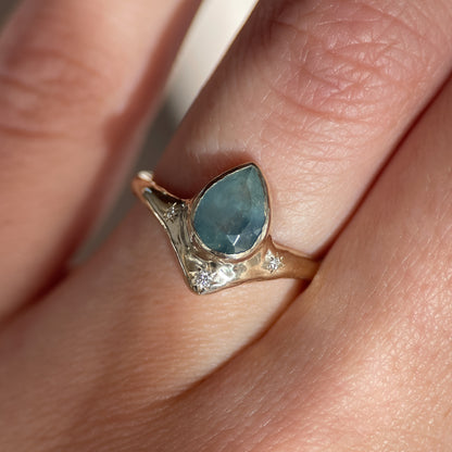 Reign of Light Ring | Montana Sapphire, Diamonds, 14k Gold