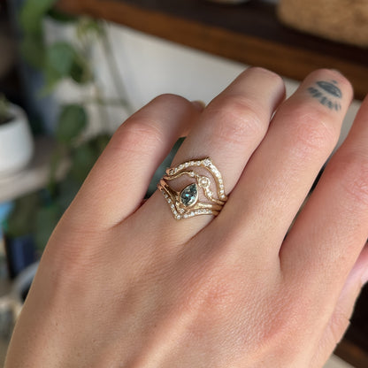 Reign of Light Ring | Montana Sapphire, Diamond, 14k Gold
